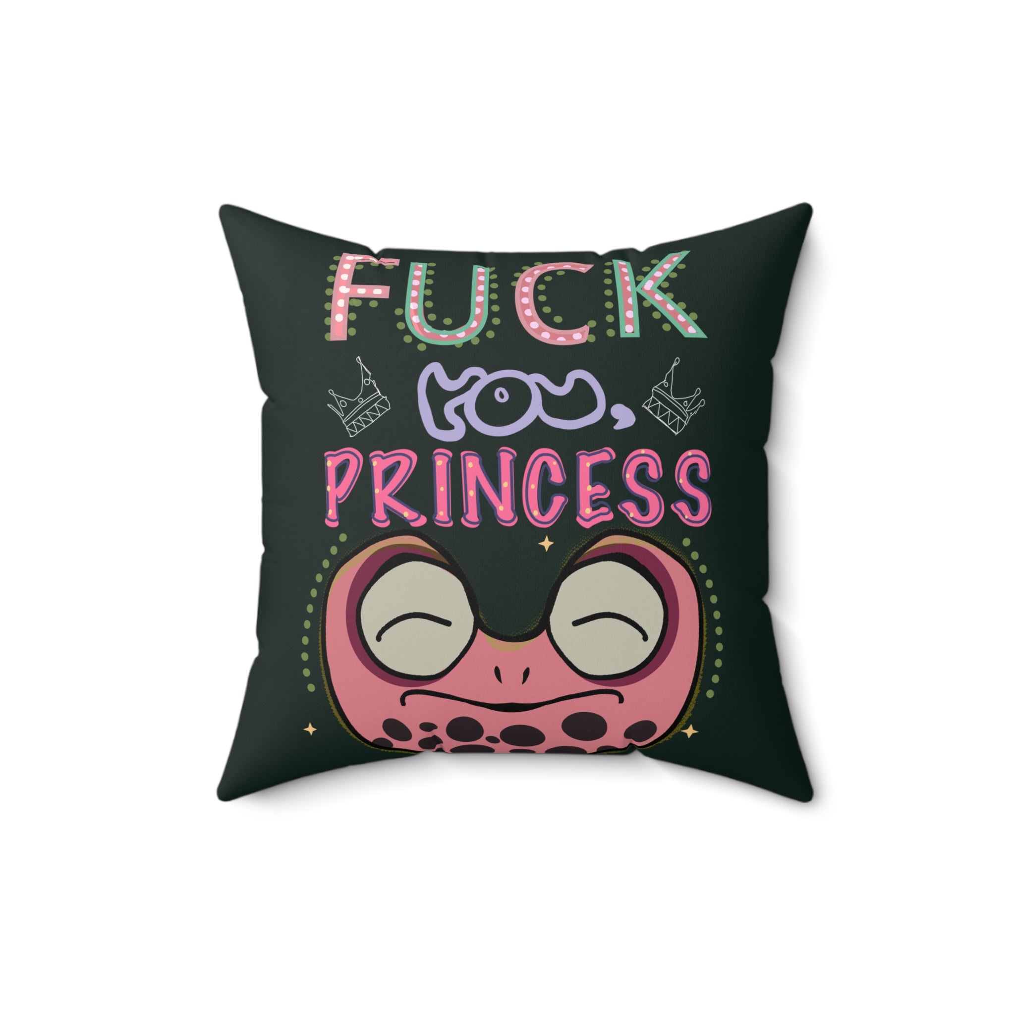 Sassy Frog Faux Suede Pillow Licorice