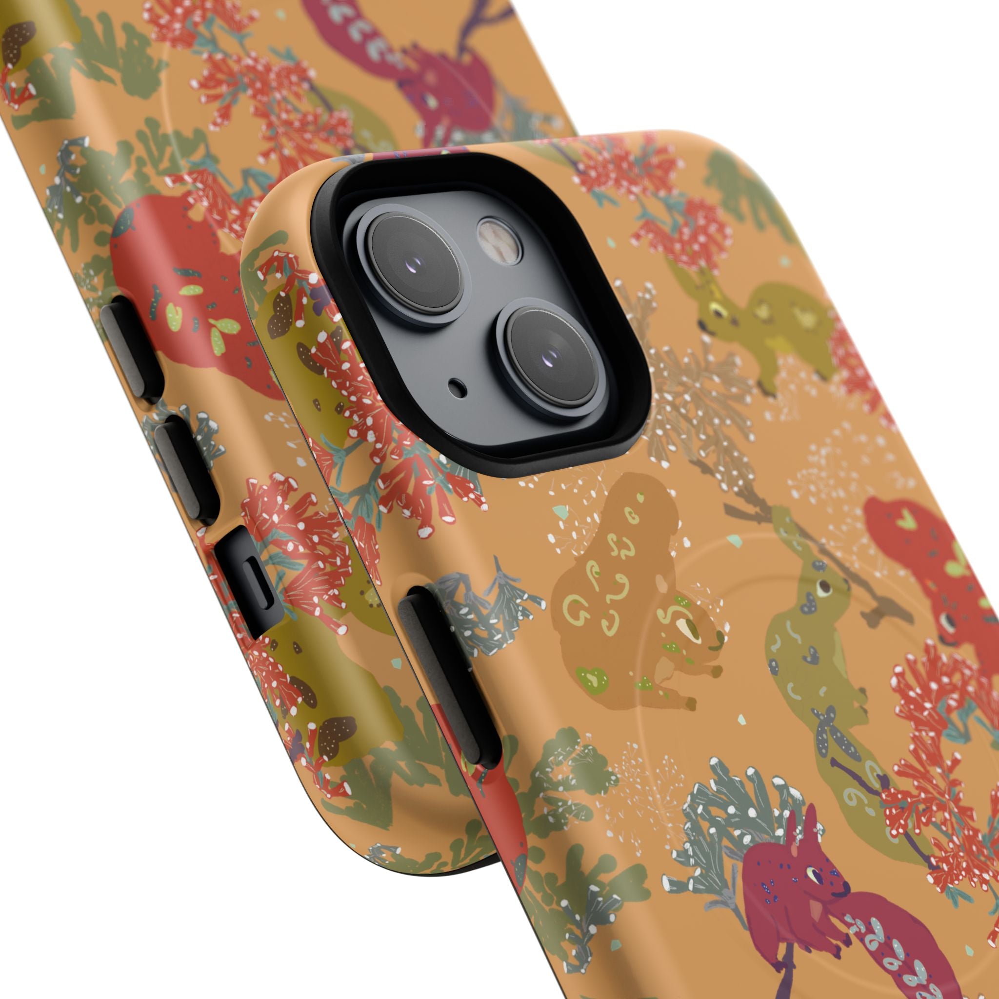 Playful Squirrels Tough Magnetic iPhone Case Apricot