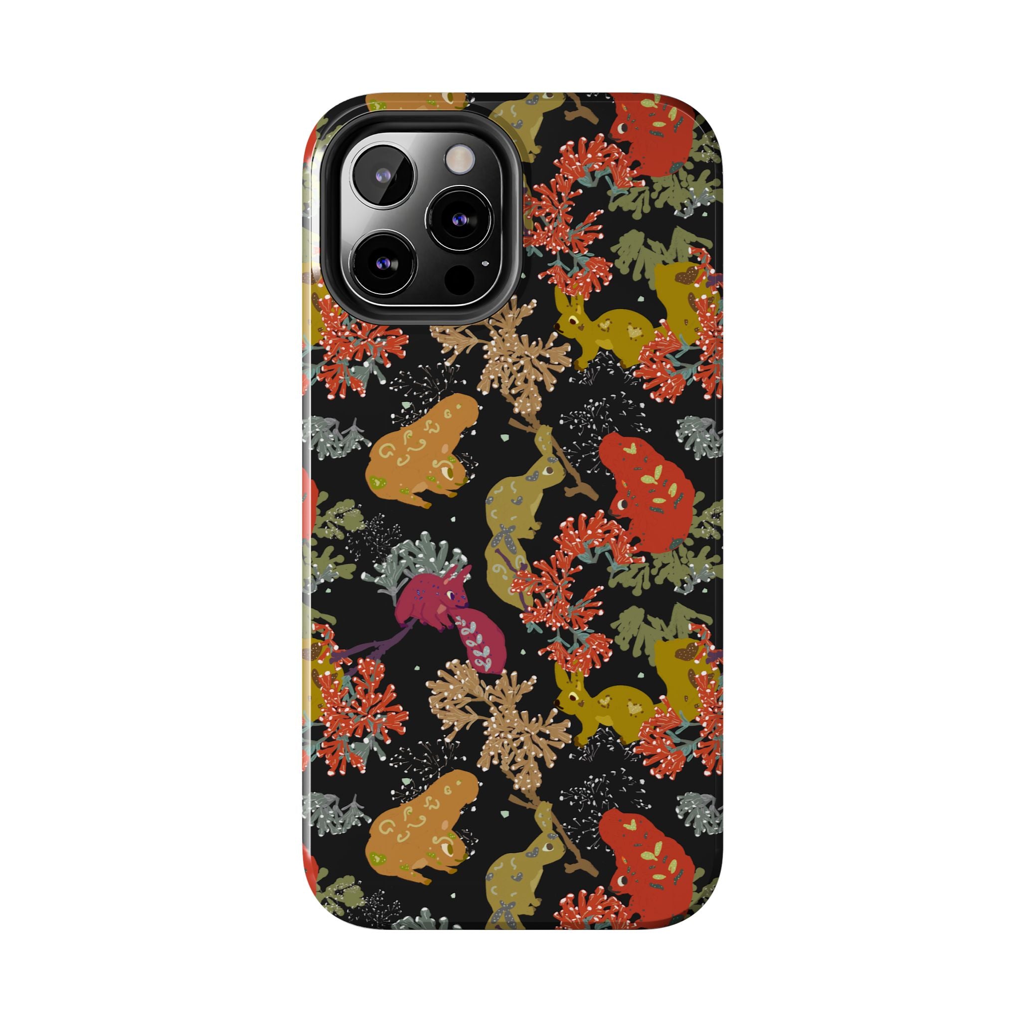 Playful Squirrels Tough Phone Case Black