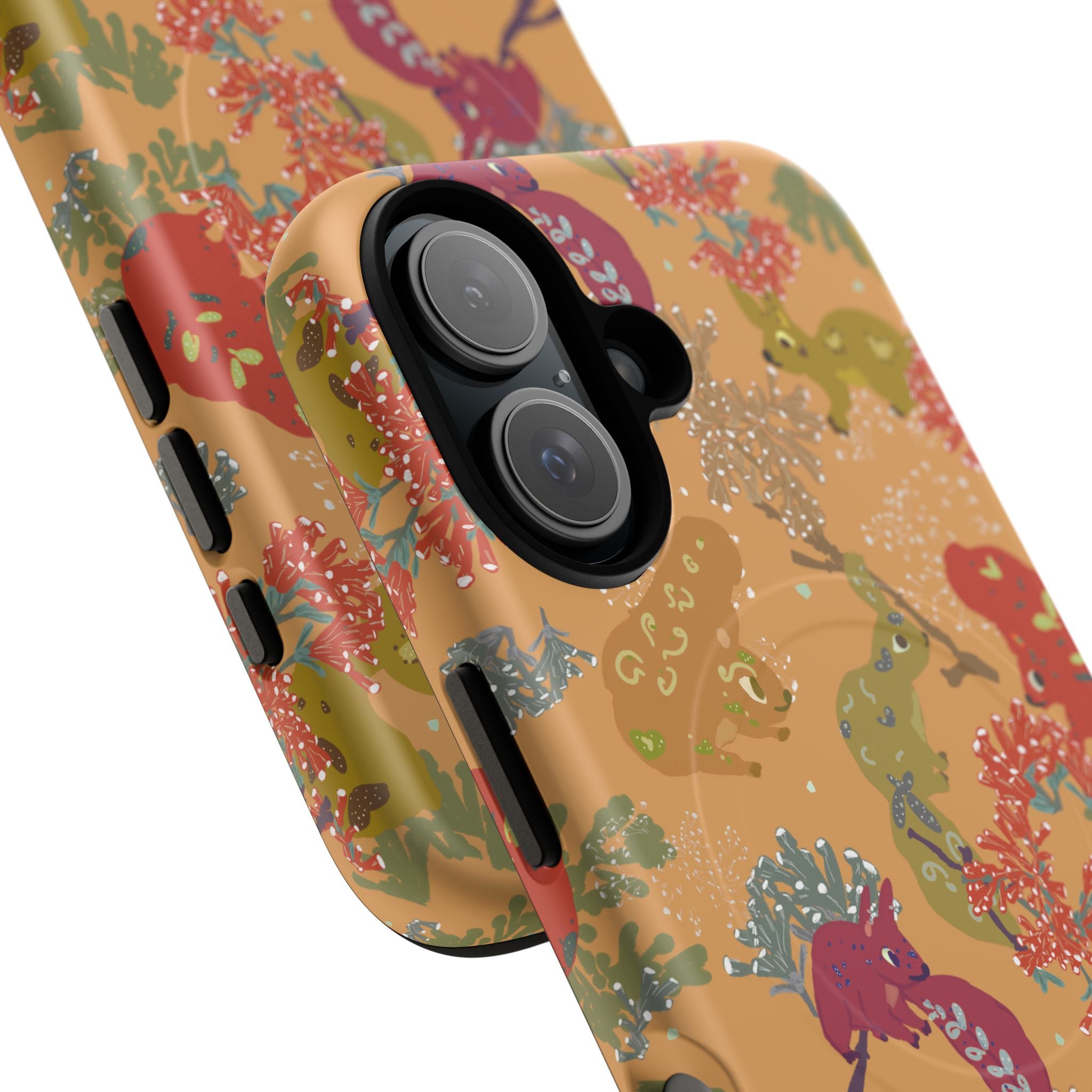 Playful Squirrels Tough Magnetic iPhone Case Apricot