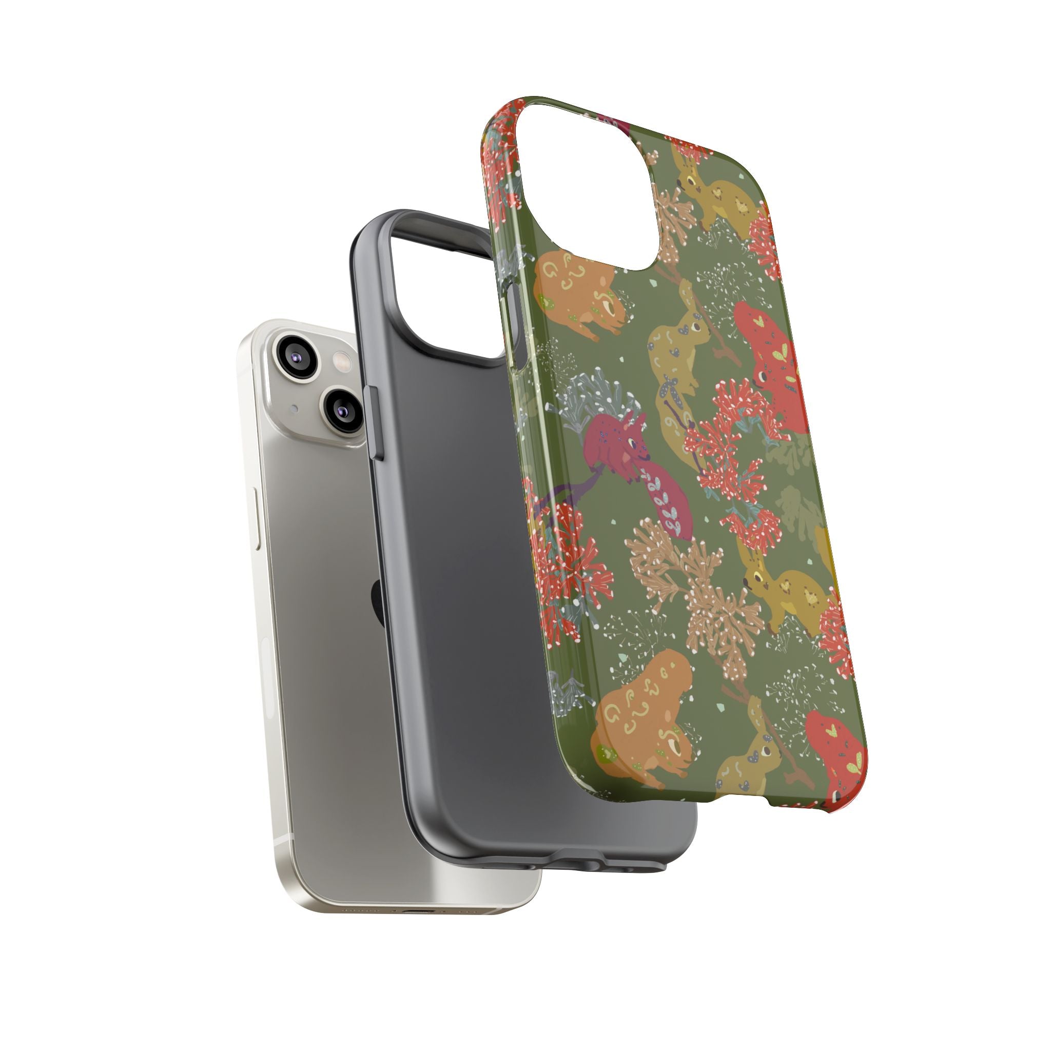 Playful Squirrels Tough Case Olive Green