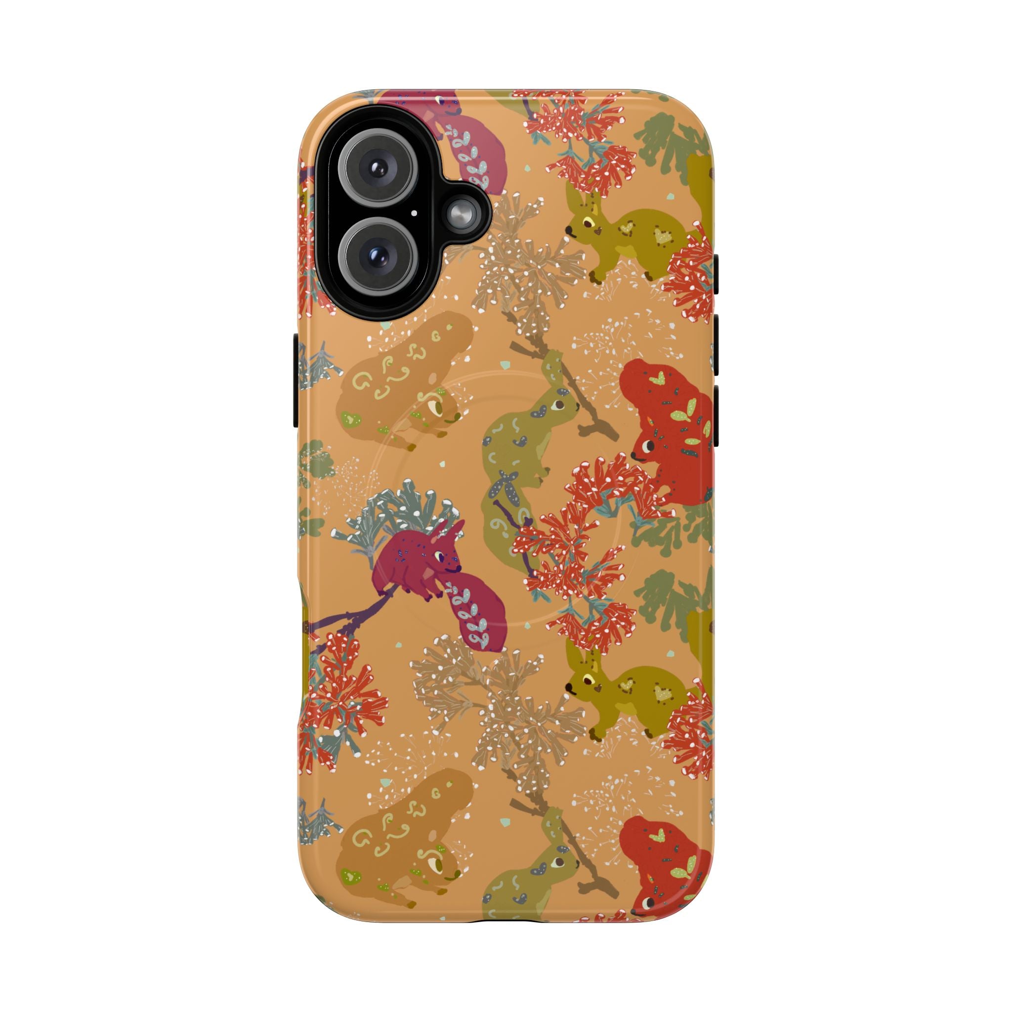 Playful Squirrels Tough Magnetic iPhone Case Apricot