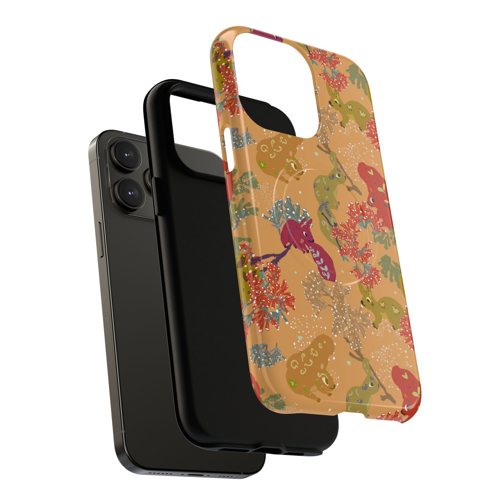Playful Squirrels Tough Magnetic iPhone Case Apricot