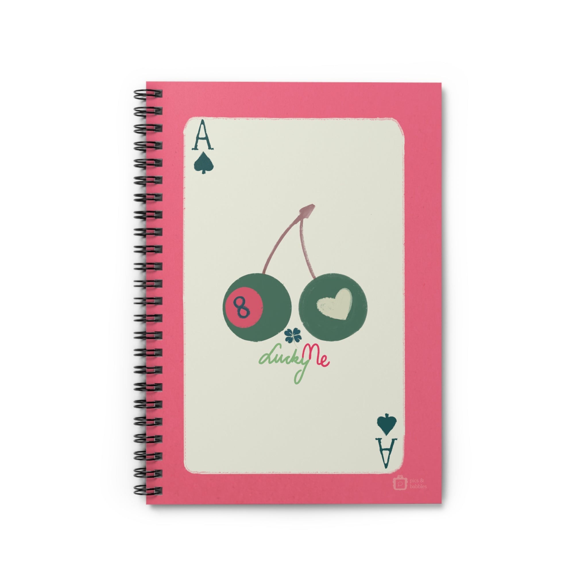 🎱 Lucky Me Spiral Notebook Pink