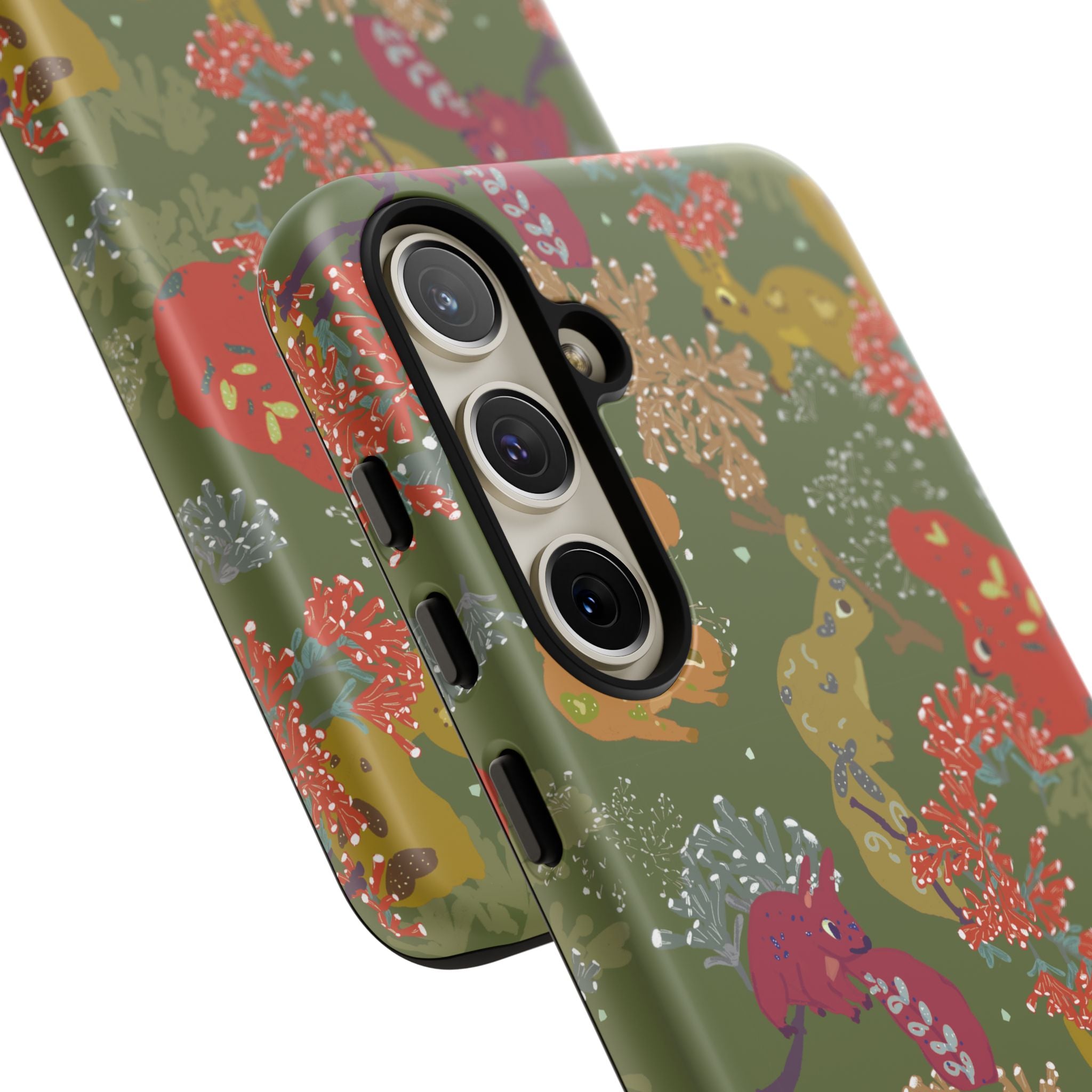 Playful Squirrels Tough Case Olive Green