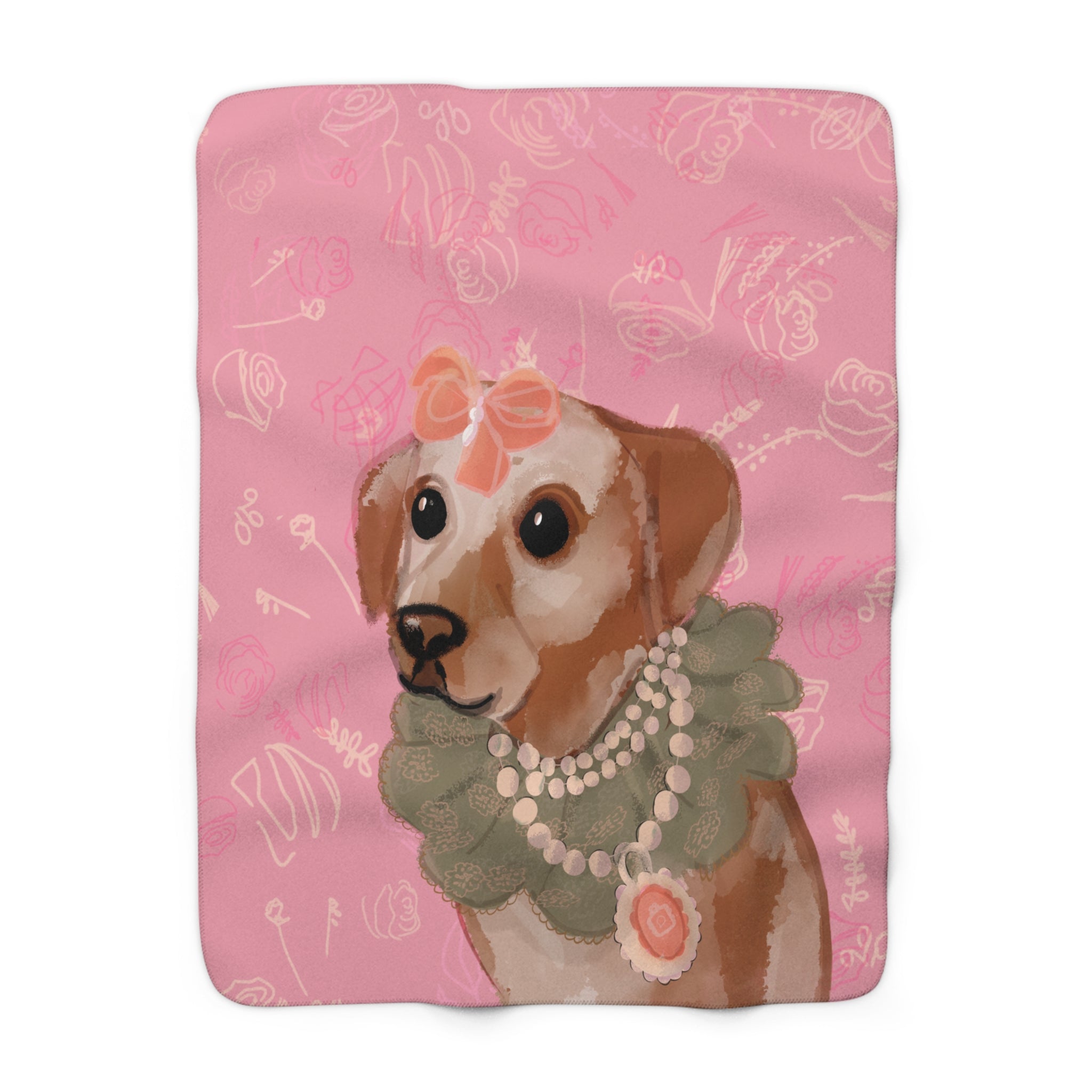 Grande Dame Dog Sherpa Fleece Blanket