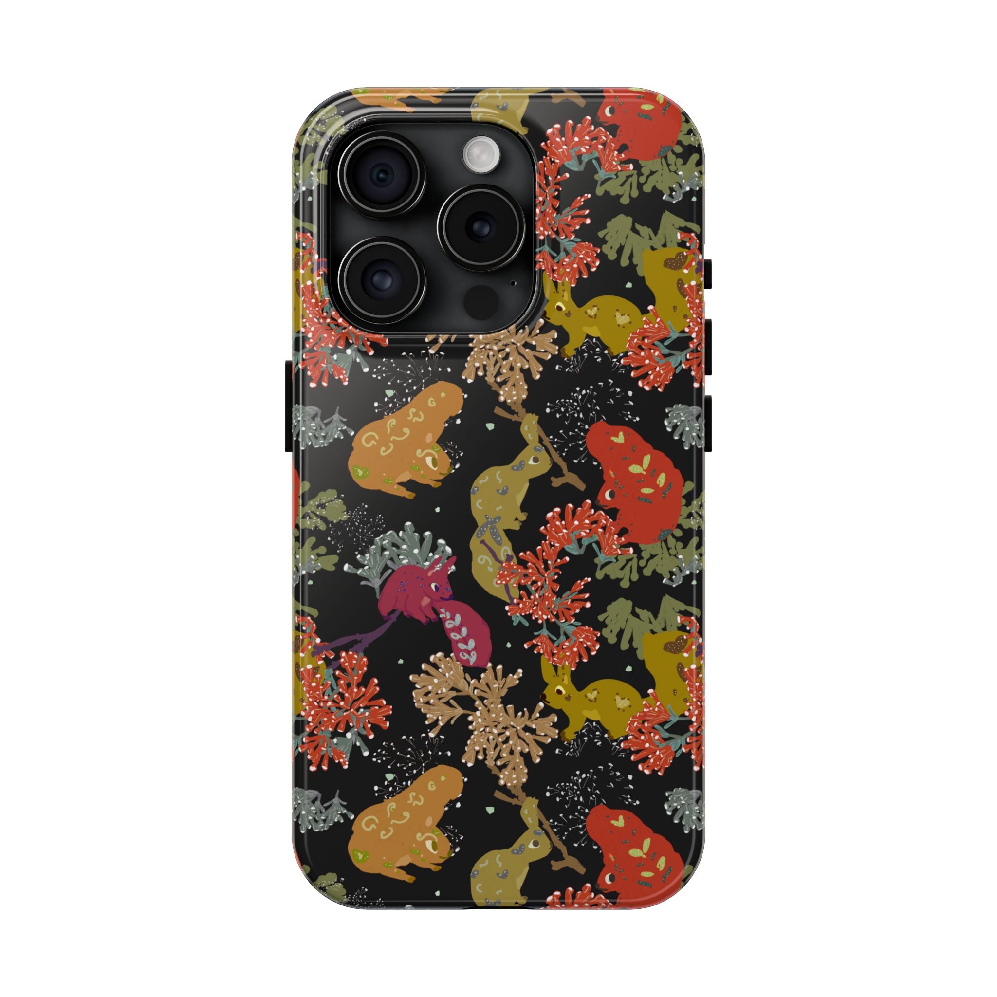 Playful Squirrels Tough Phone Case Black