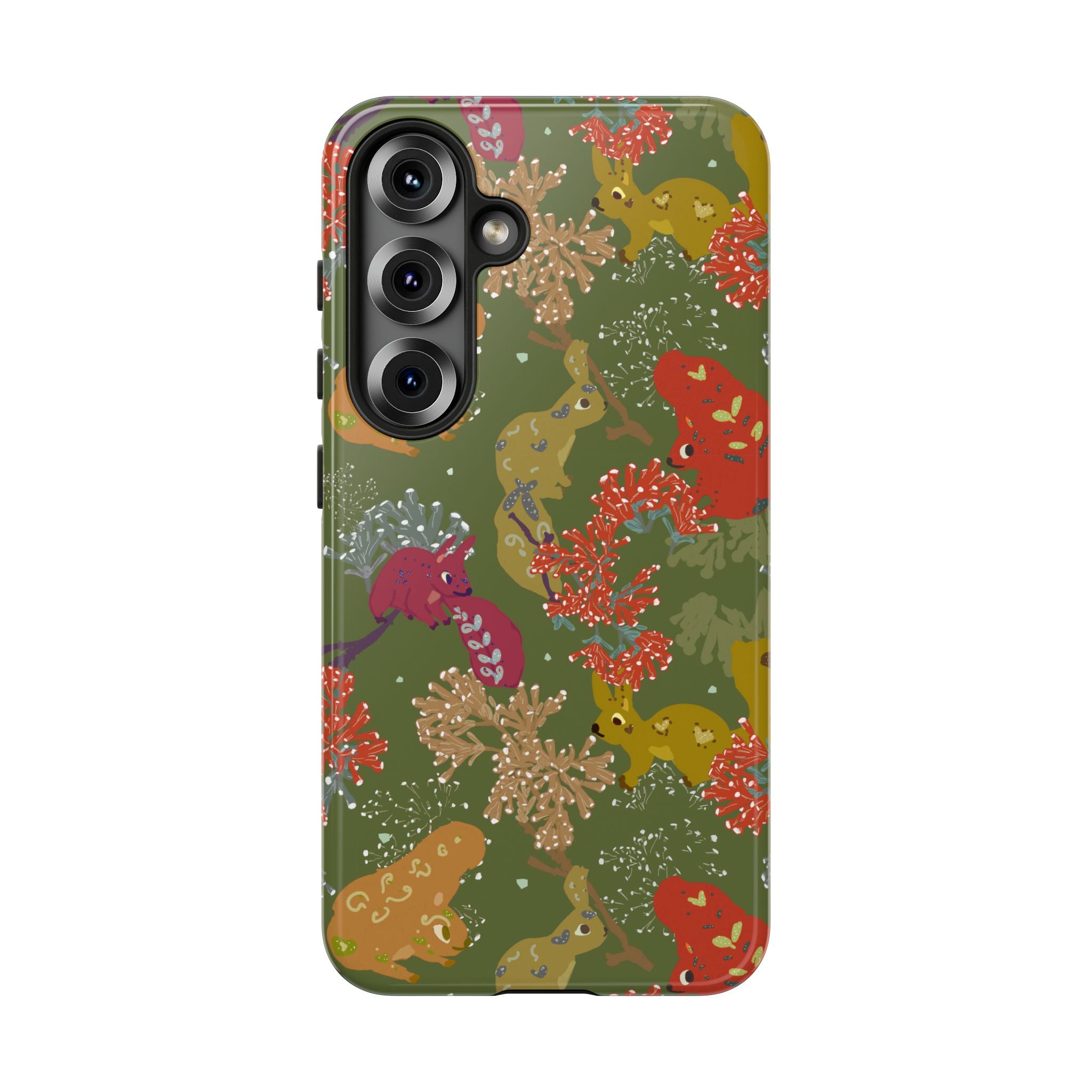 Playful Squirrels Tough Case Olive Green