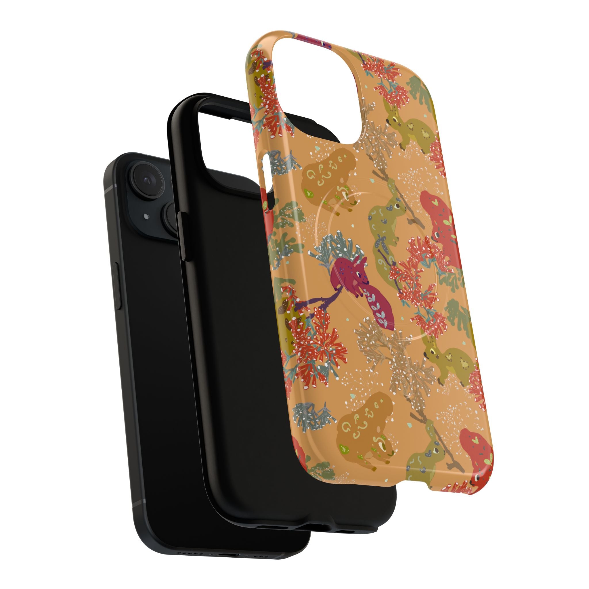 Playful Squirrels Tough Magnetic iPhone Case Apricot