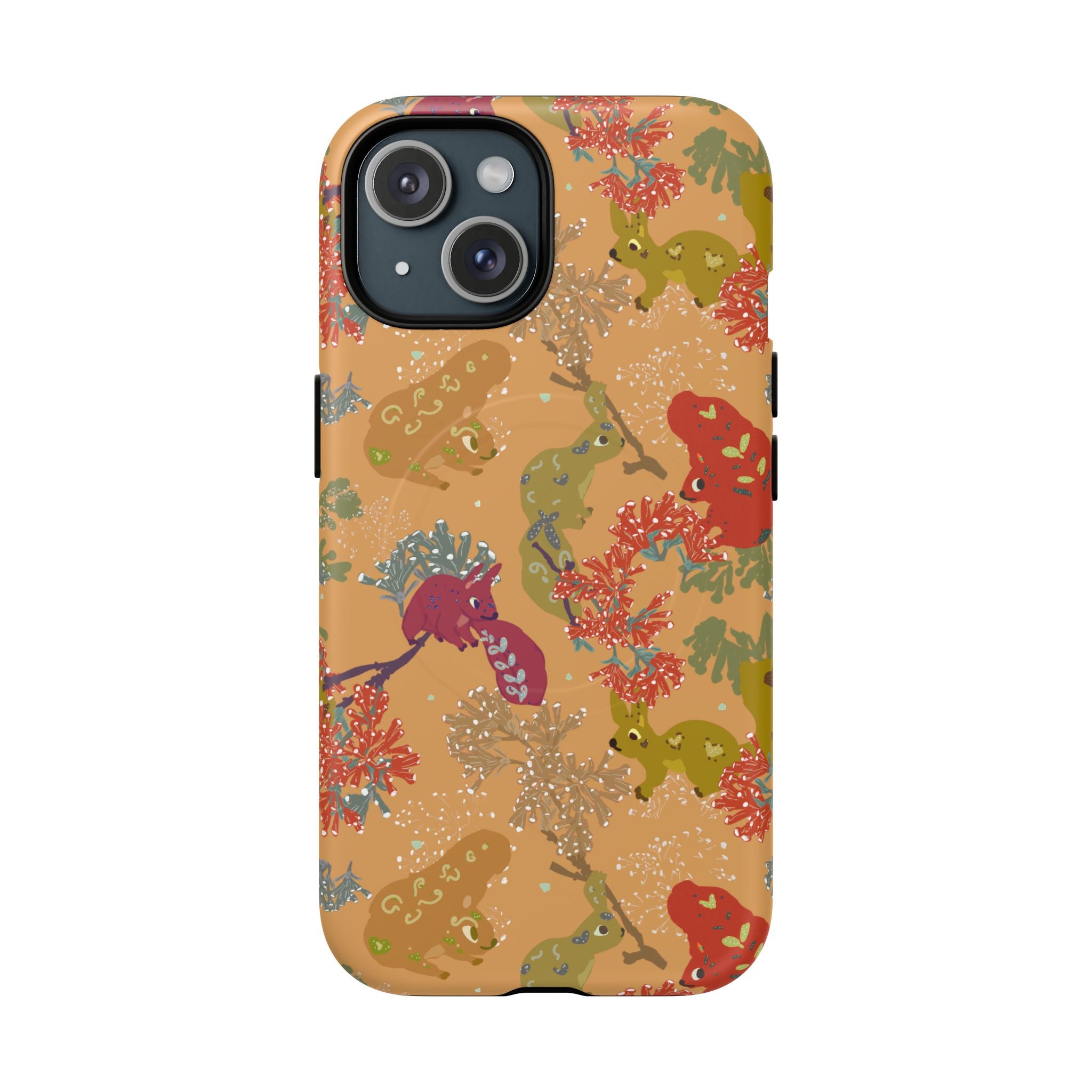 Playful Squirrels Tough Magnetic iPhone Case Apricot