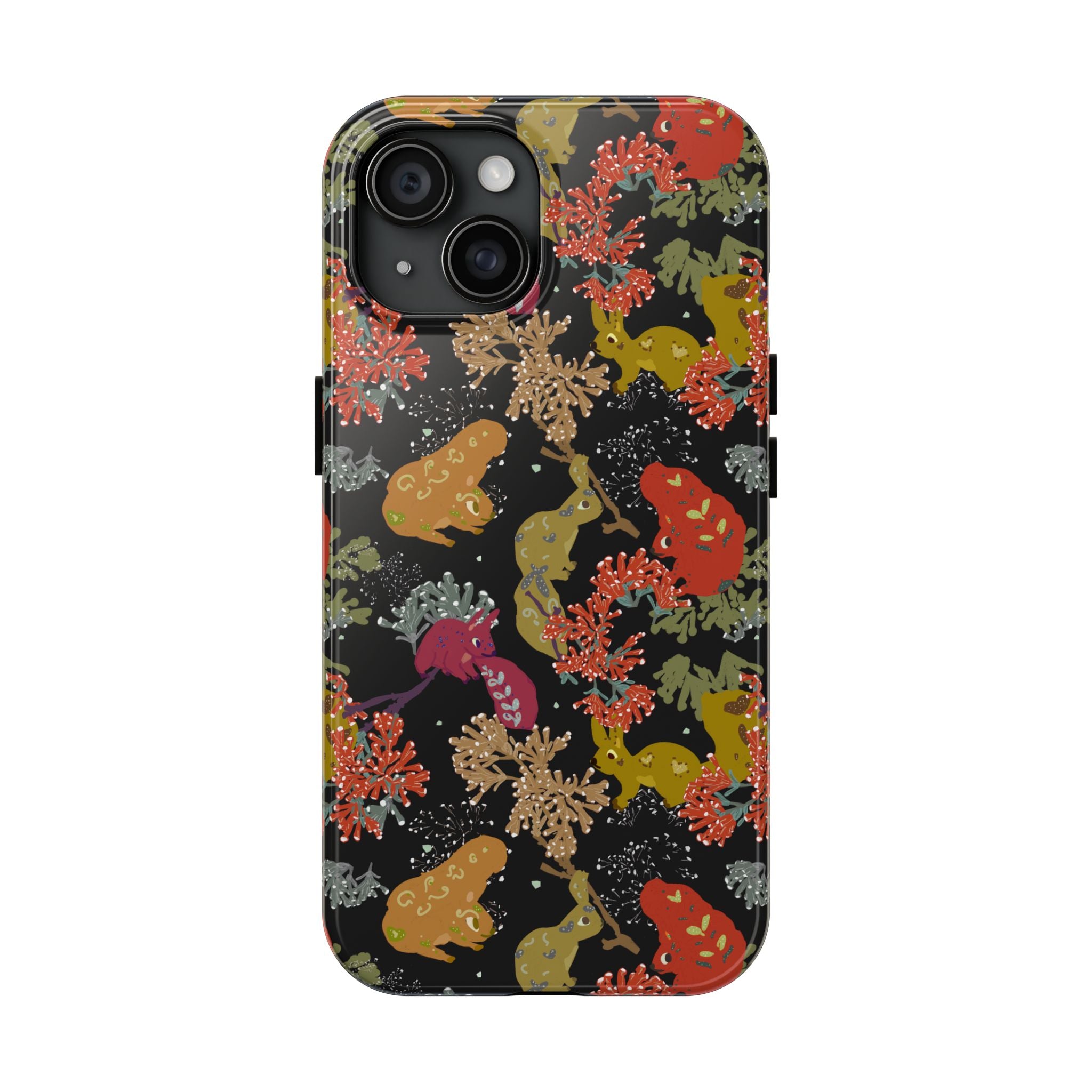 Playful Squirrels Tough Phone Case Black