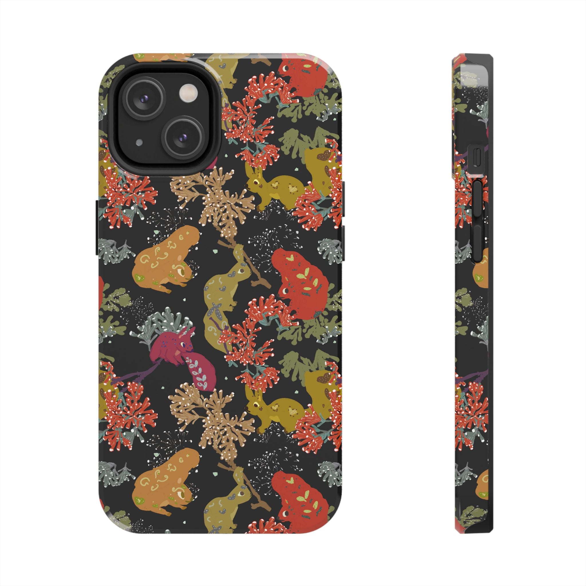 Playful Squirrels Tough Phone Case Black