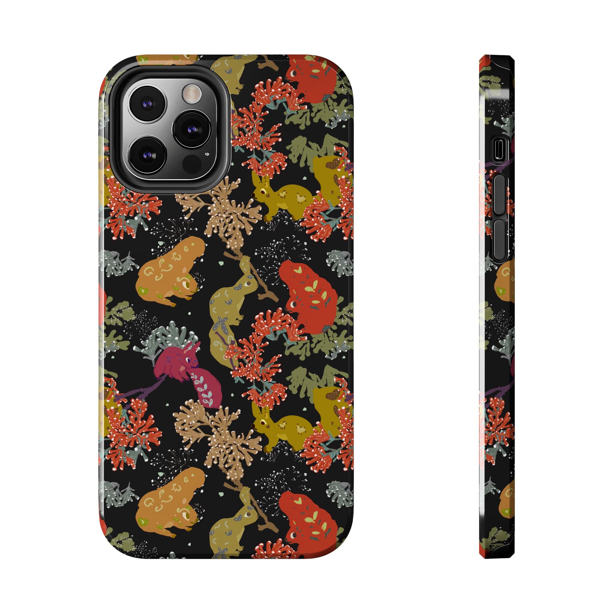 Playful Squirrels Tough Phone Case Black