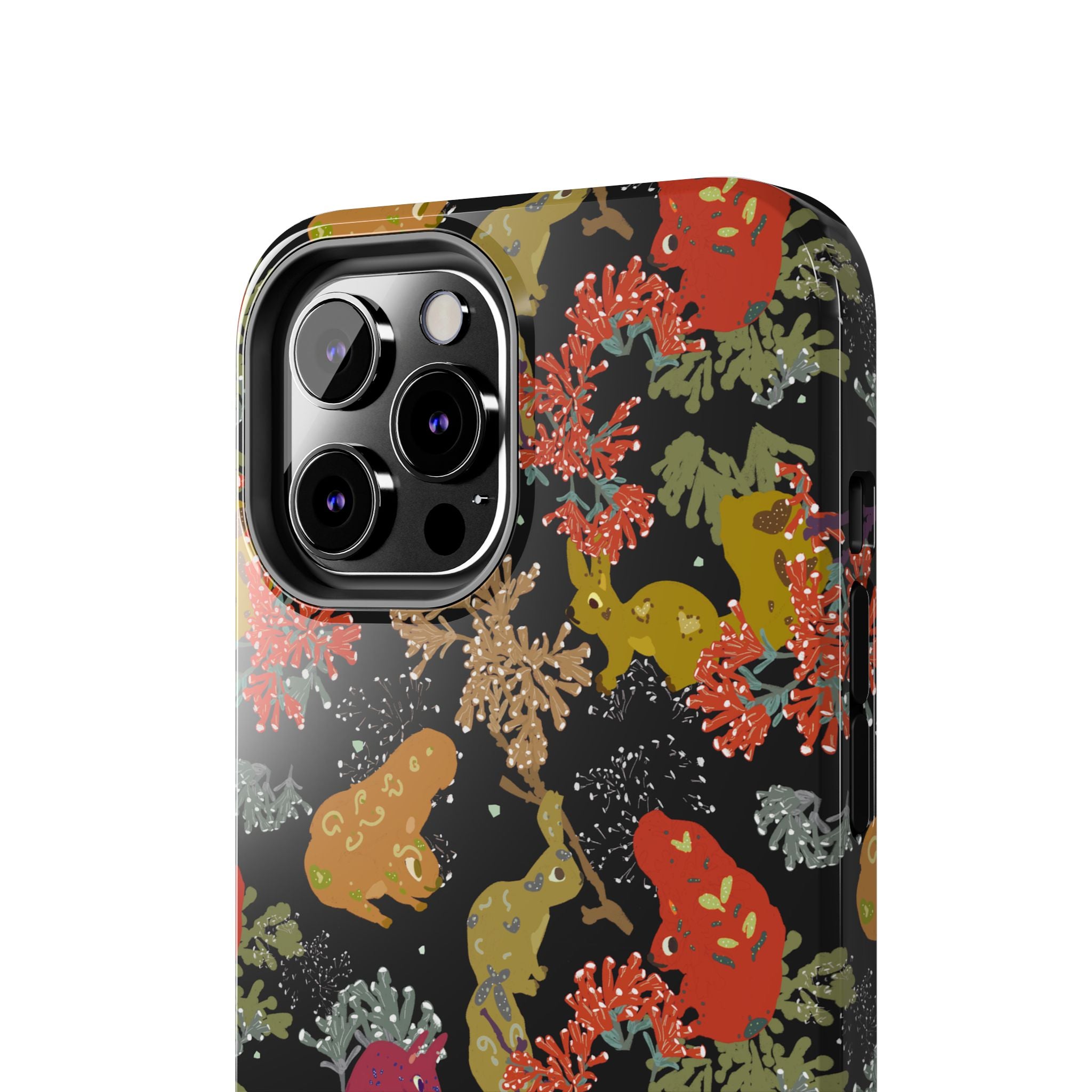 Playful Squirrels Tough Phone Case Black