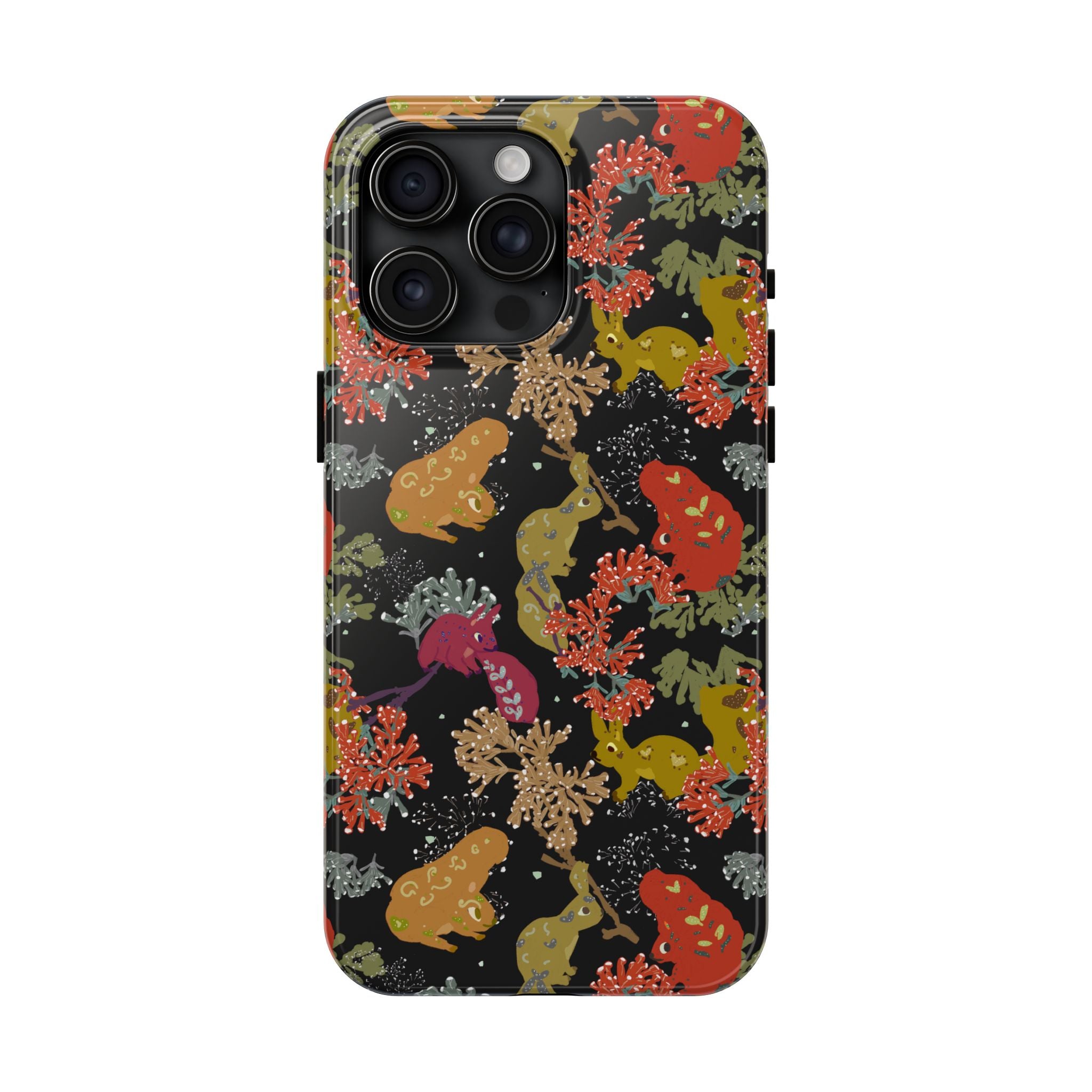 Playful Squirrels Tough Phone Case Black