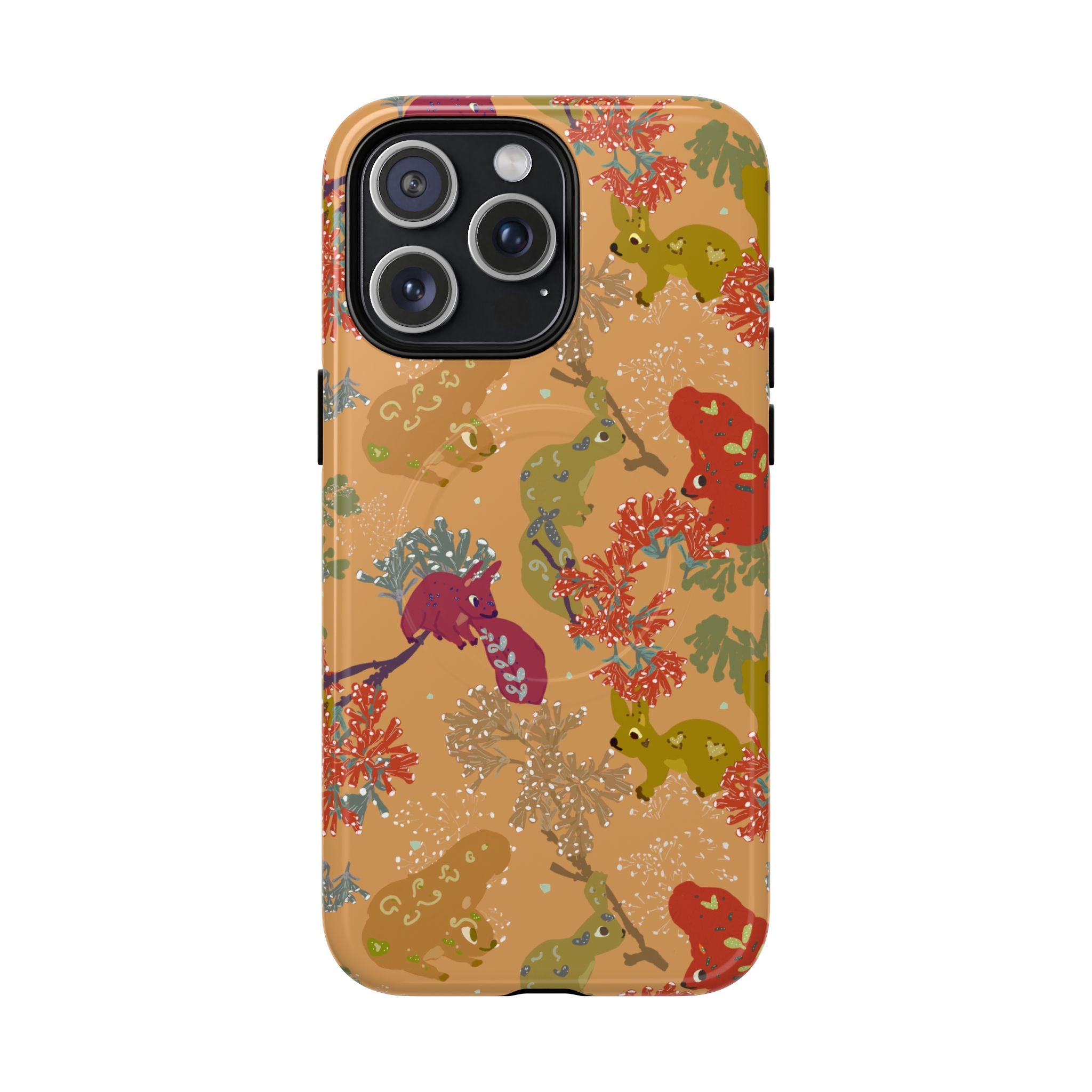 Playful Squirrels Tough Magnetic iPhone Case Apricot