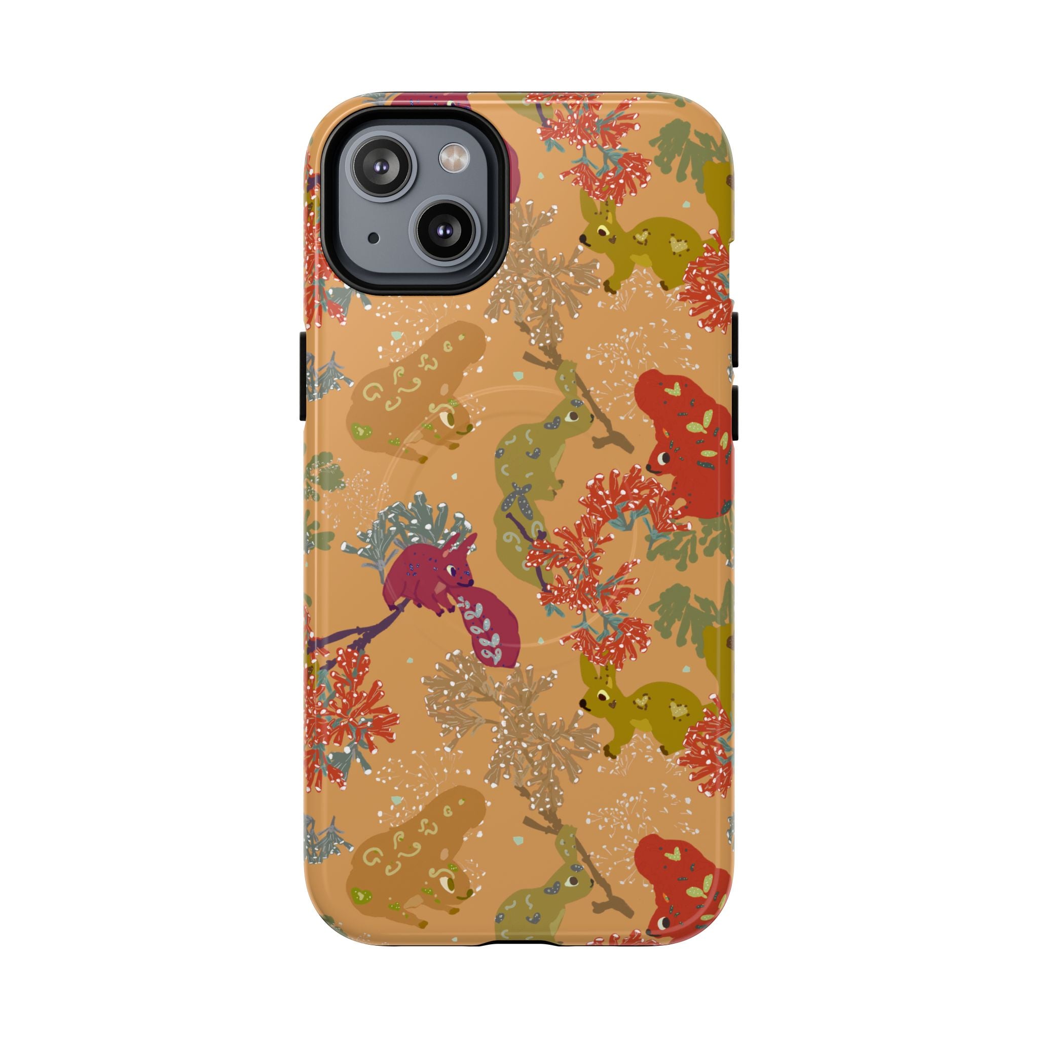 Playful Squirrels Tough Magnetic iPhone Case Apricot