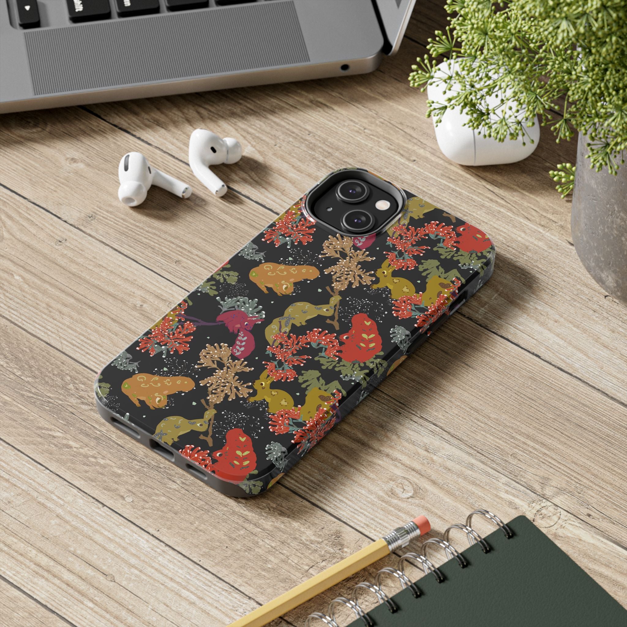 Playful Squirrels Tough Phone Case Black