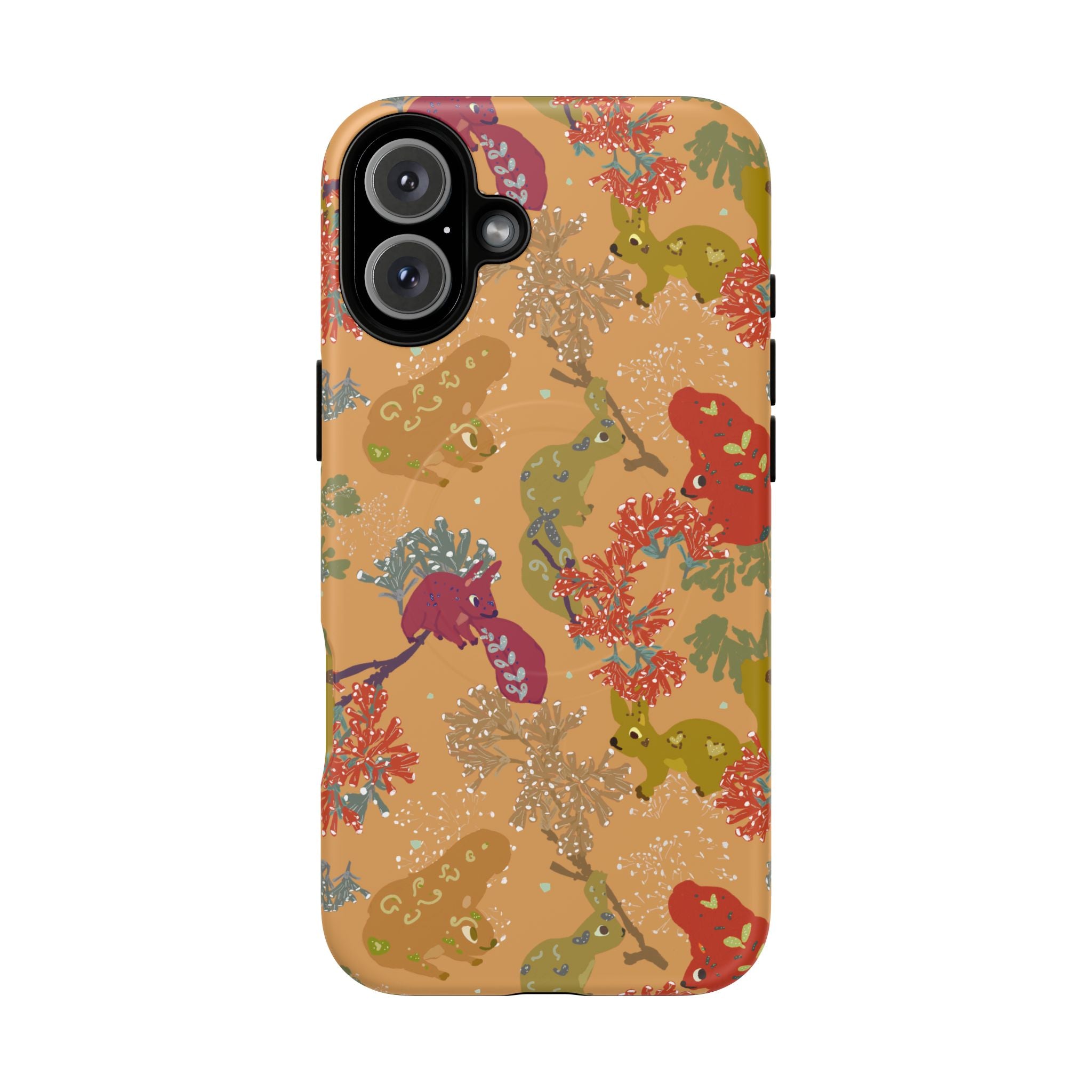 Playful Squirrels Tough Magnetic iPhone Case Apricot