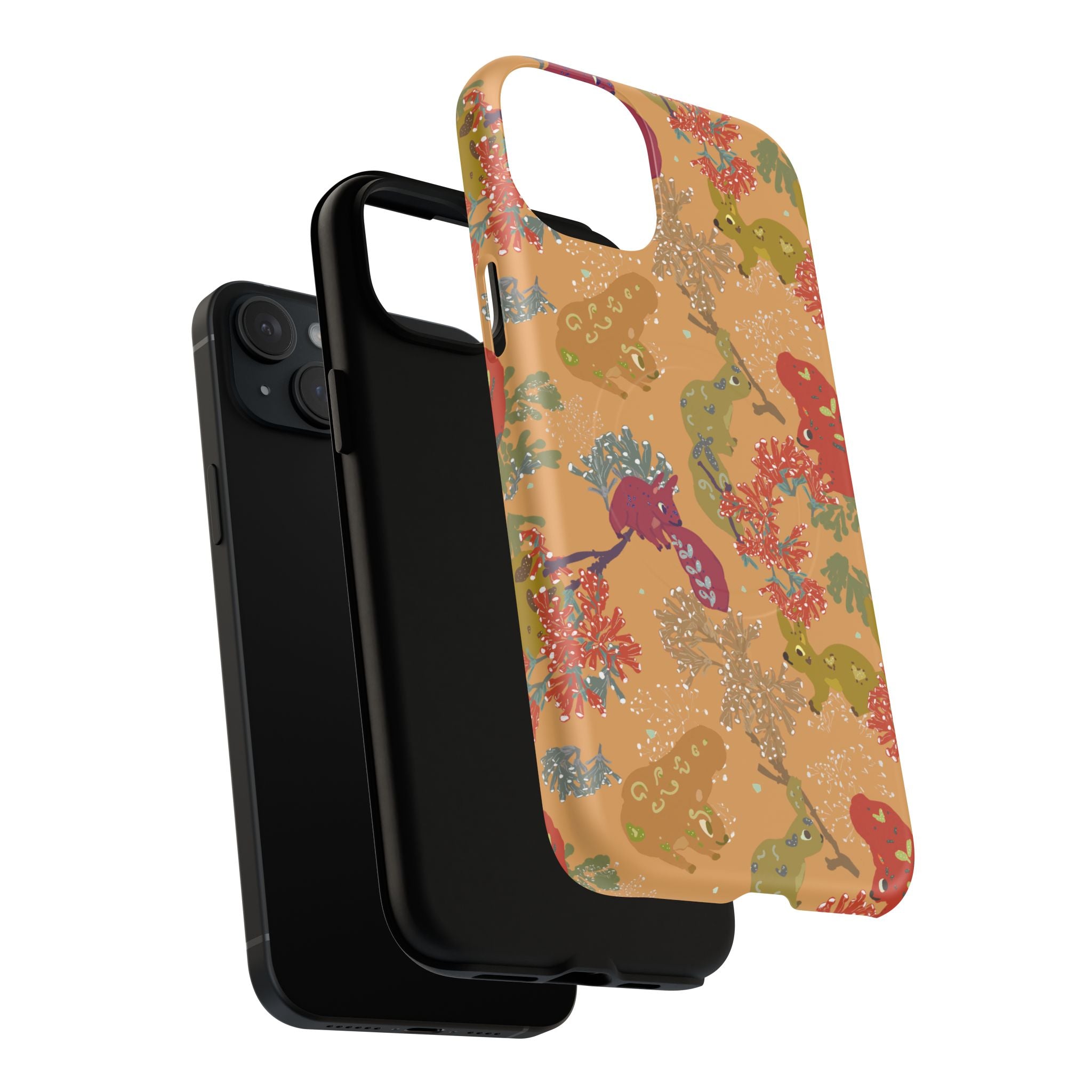 Playful Squirrels Tough Magnetic iPhone Case Apricot