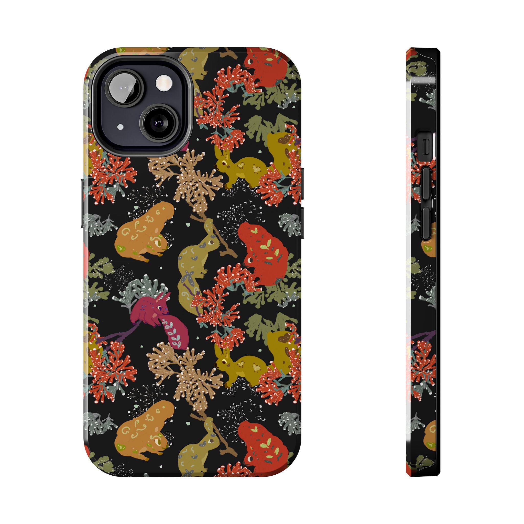 Playful Squirrels Tough Phone Case Black
