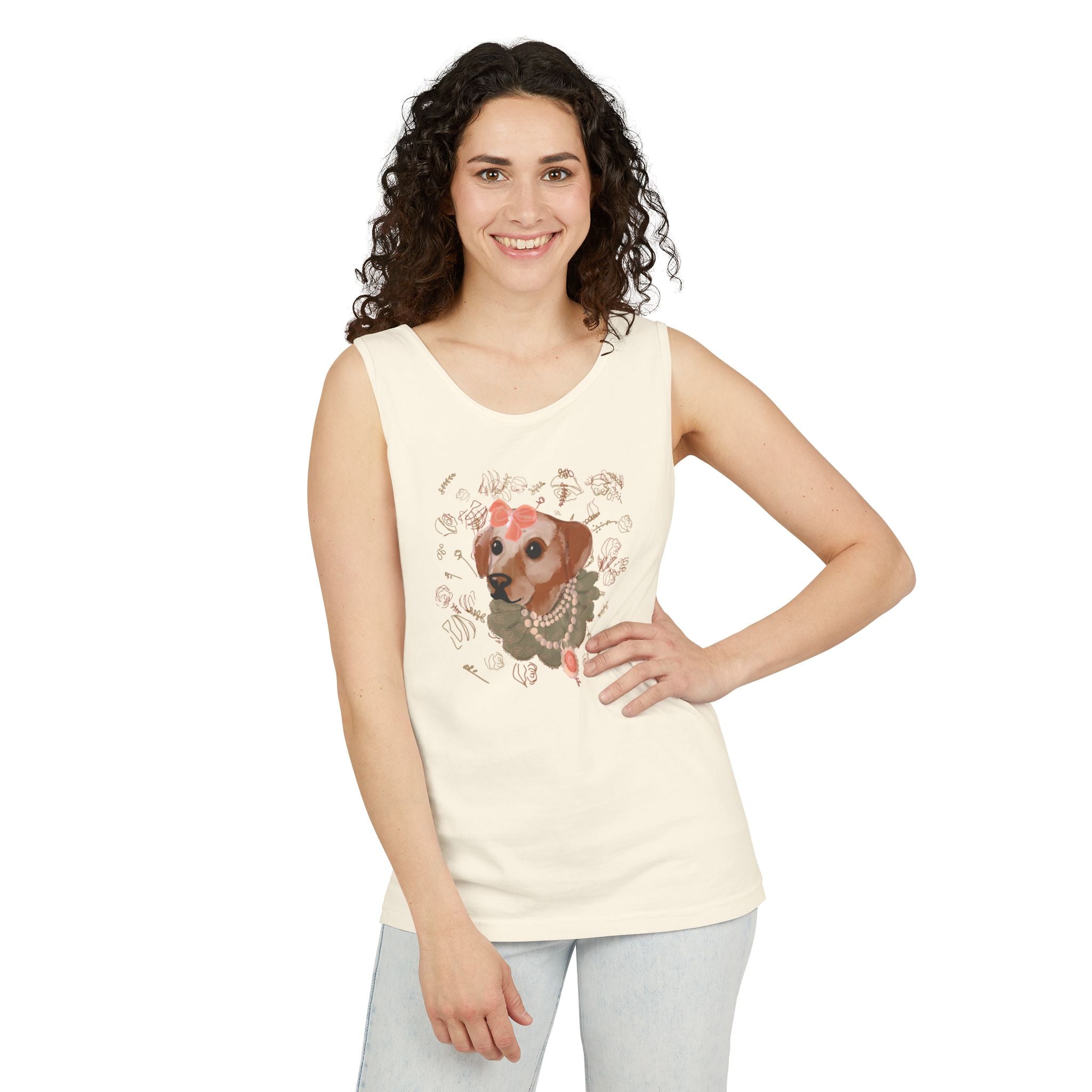 πΆ Baroque Pup Tank Top β Vintage Dog Portrait Shirt β Petcore Aesthetic Graphic Tee