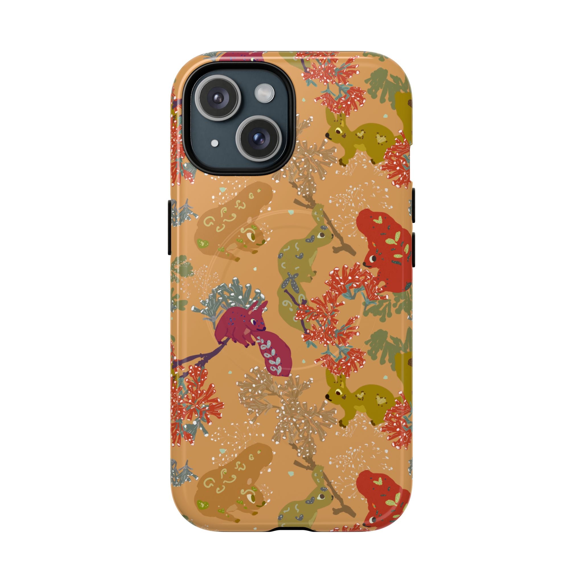 Playful Squirrels Tough Magnetic iPhone Case Apricot