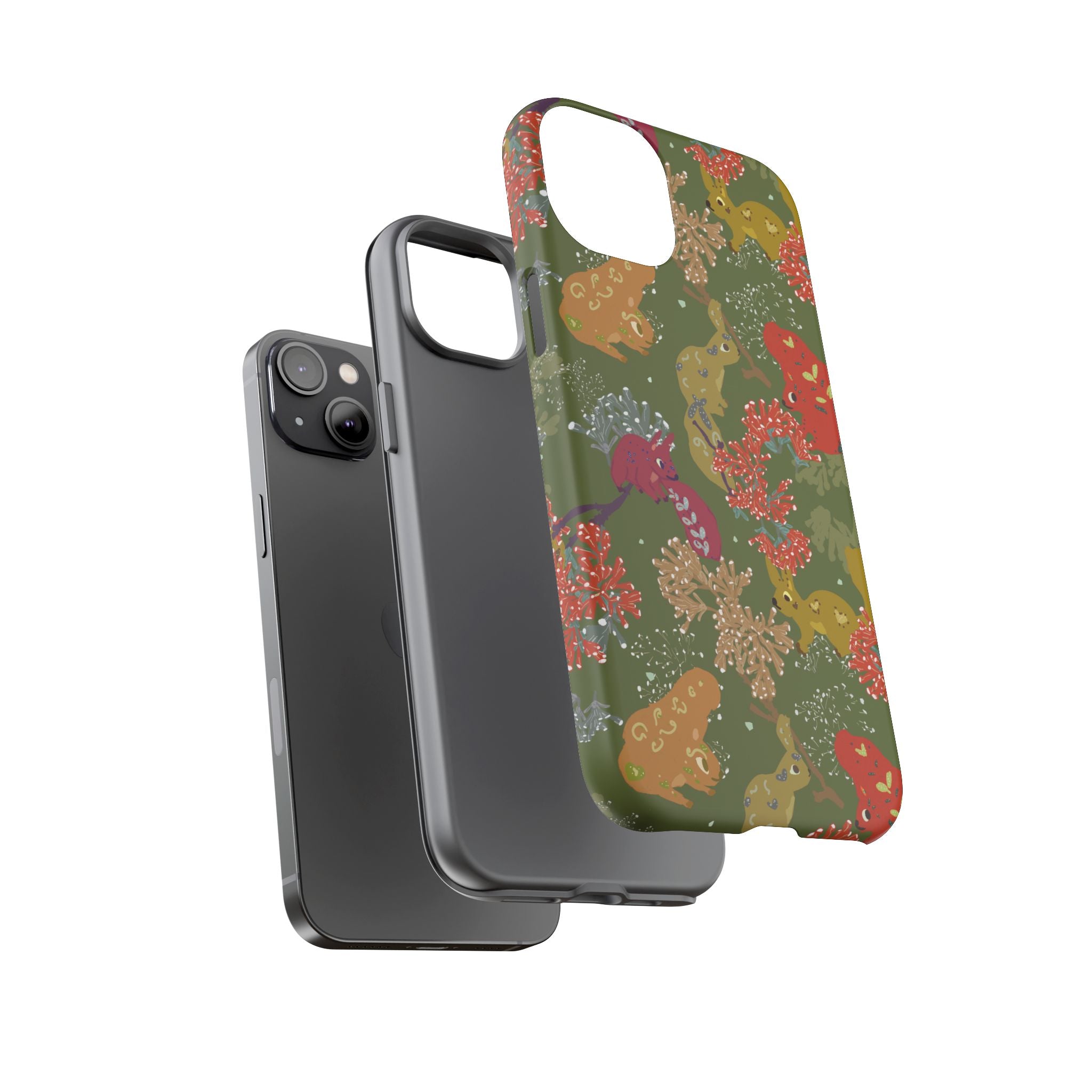 Playful Squirrels Tough Case Olive Green