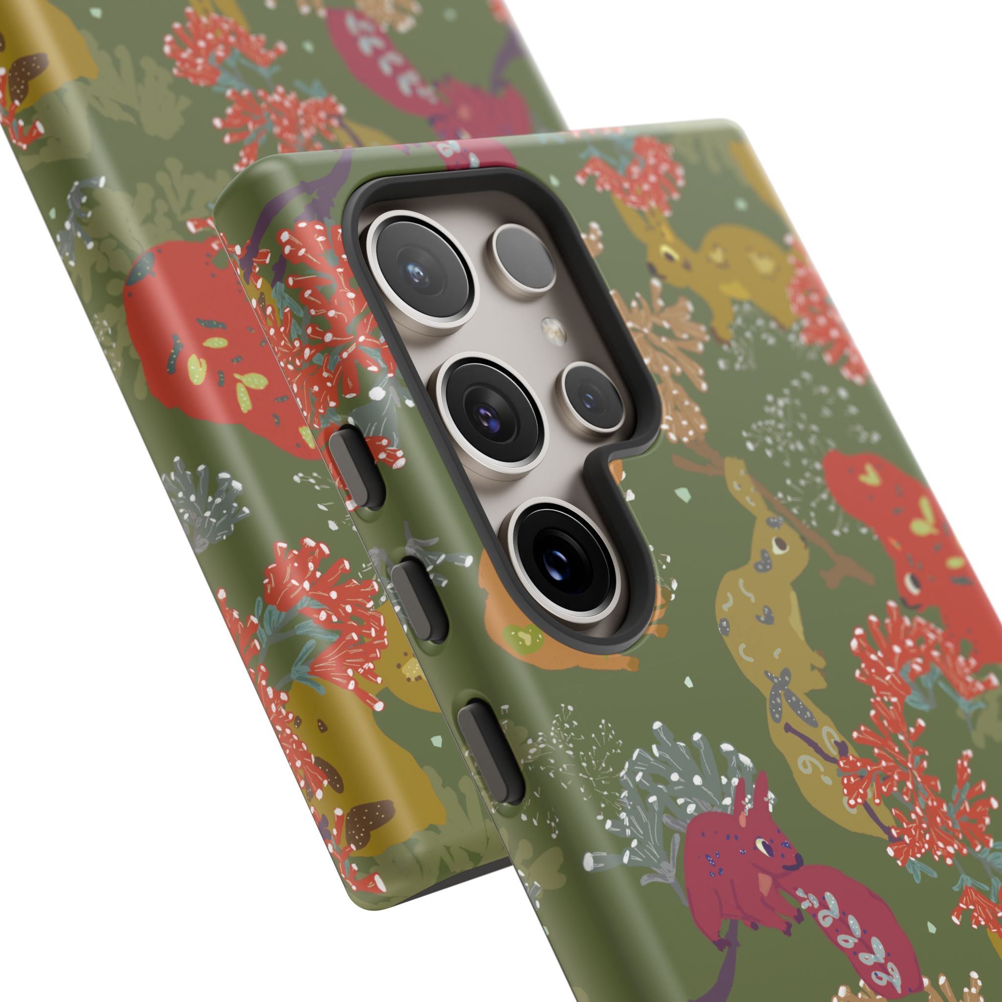 Playful Squirrels Tough Case Olive Green