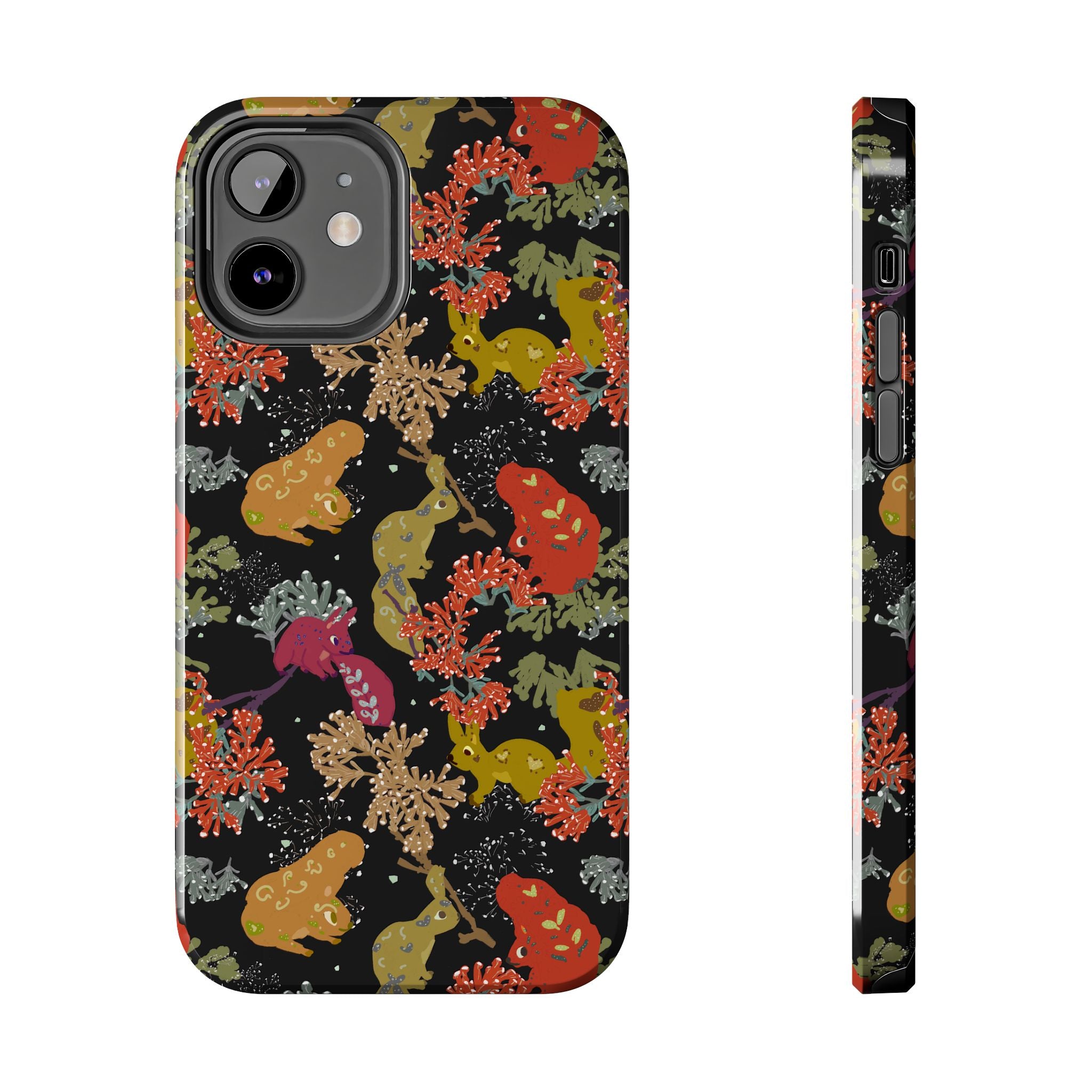 Playful Squirrels Tough Phone Case Black