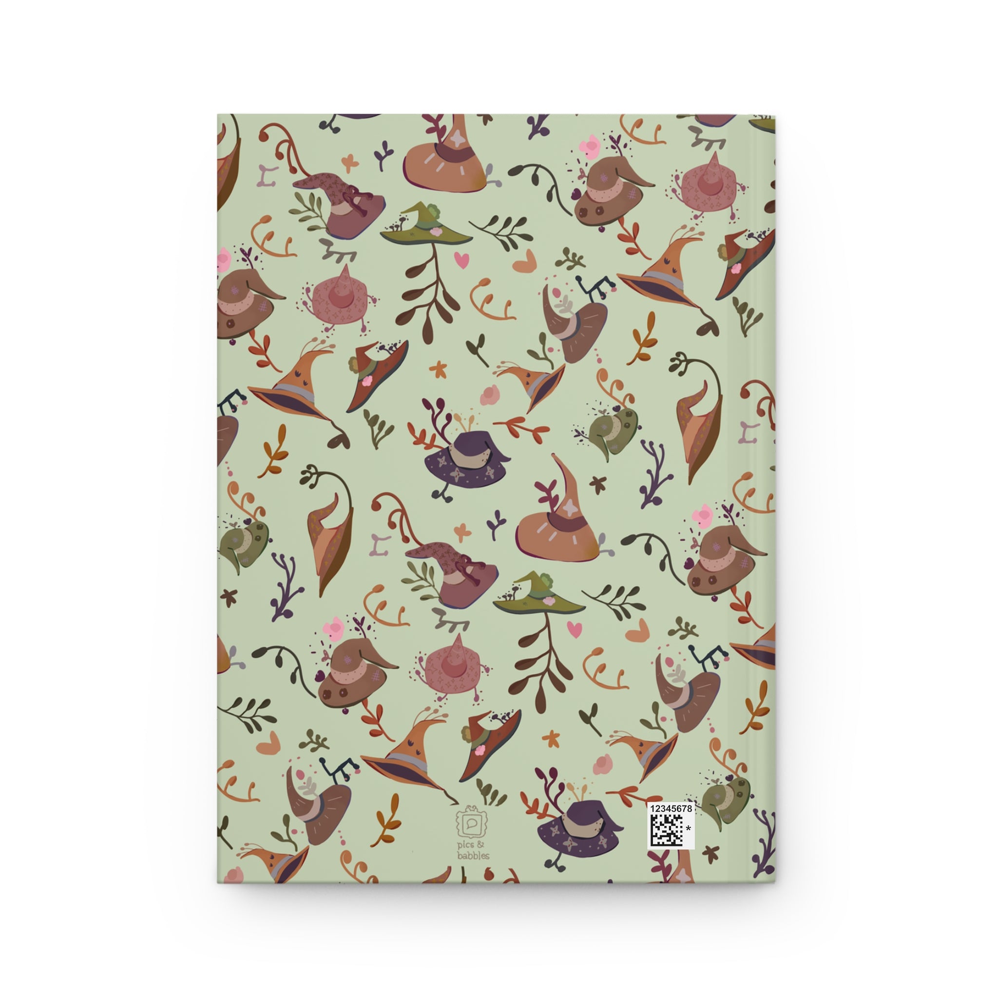 🌙 Witch Hat Whimsy Hardcover Journal – Mint Witchy Notebook, 150 Pages