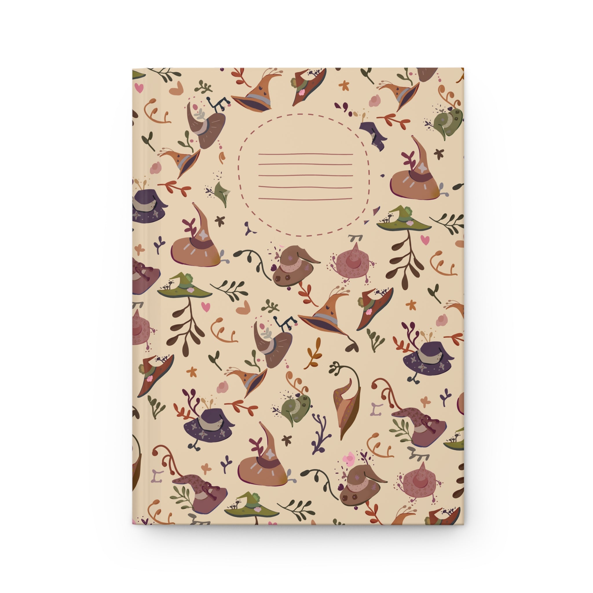 🌙 Witch Hat Whimsy Hardcover Journal – Beige Witchy Notebook, 150 Pages