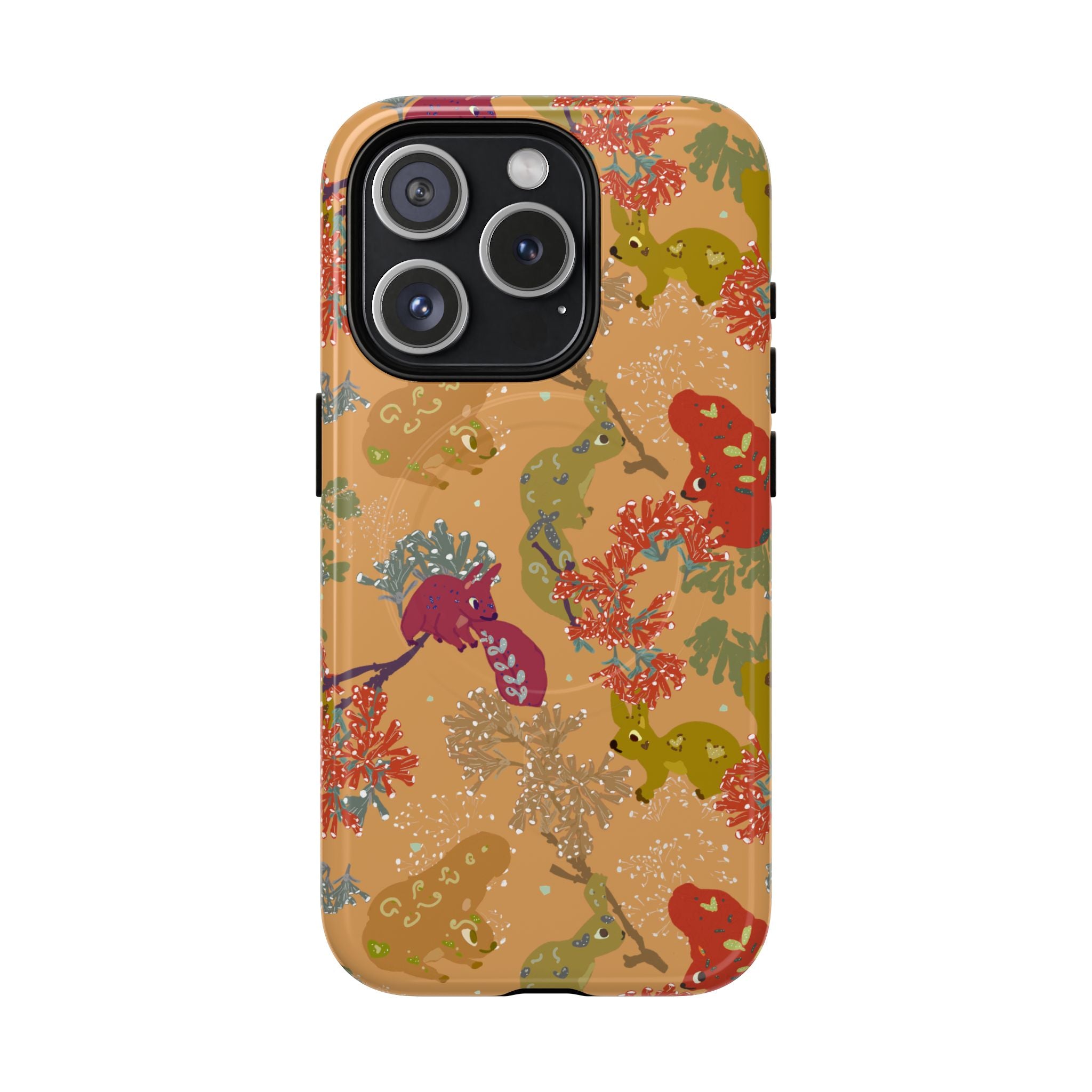 Playful Squirrels Tough Magnetic iPhone Case Apricot