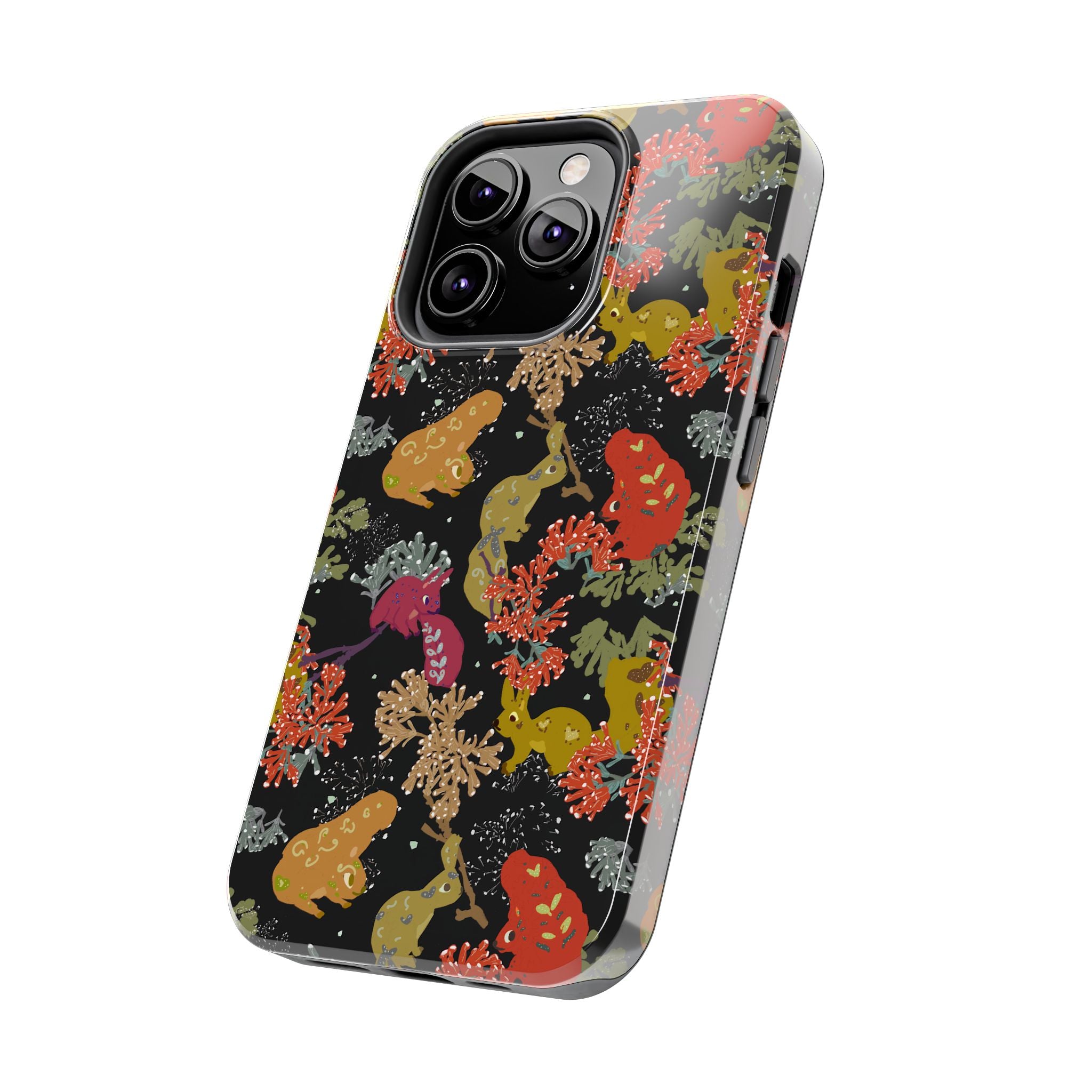 Playful Squirrels Tough Phone Case Black