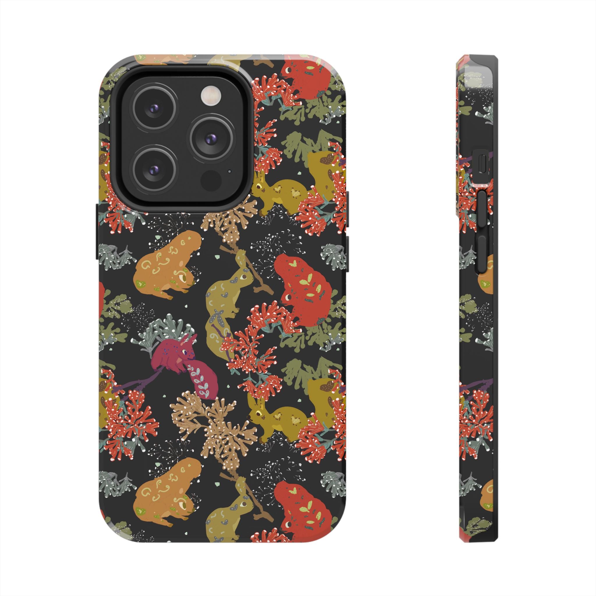Playful Squirrels Tough Phone Case Black
