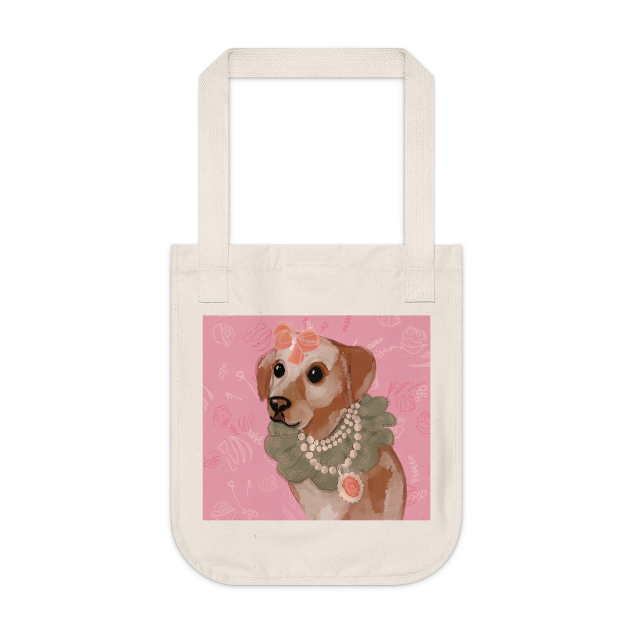 Grande Dame Dog Portrait Organic Canvas Tote Bag