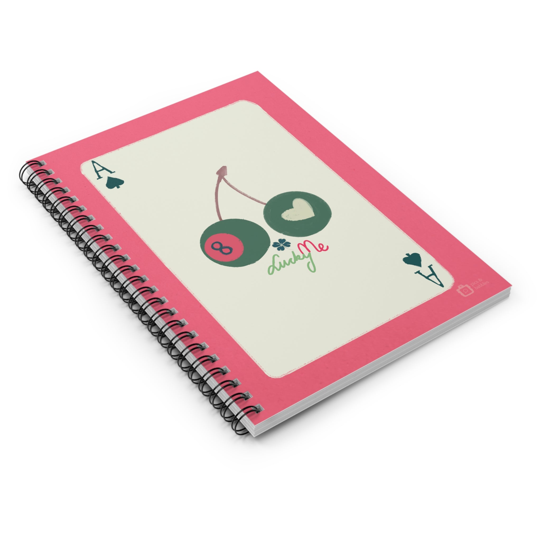 🎱 Lucky Me Spiral Notebook Pink