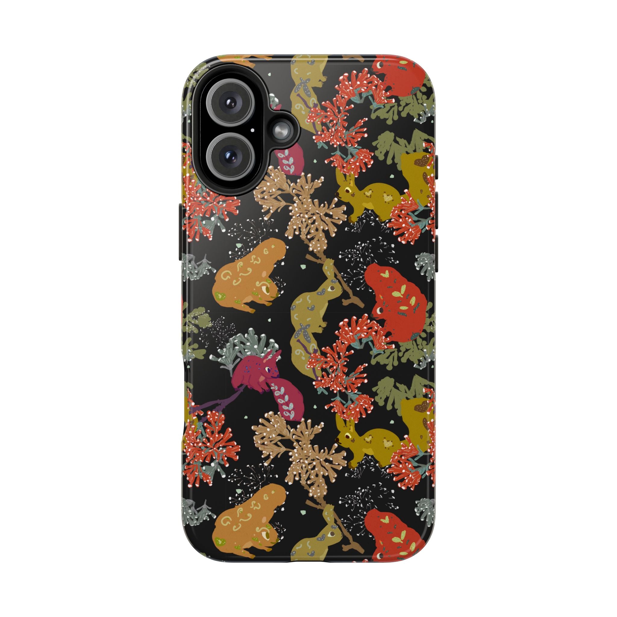 Playful Squirrels Tough Phone Case Black