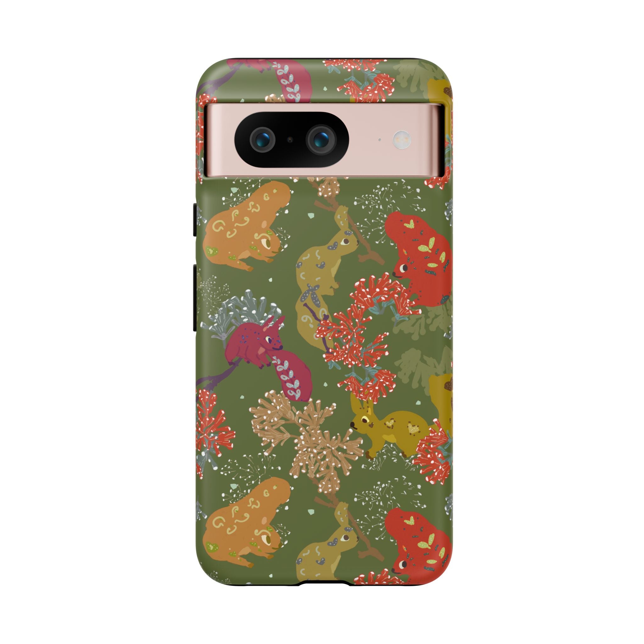 Playful Squirrels Tough Case Olive Green