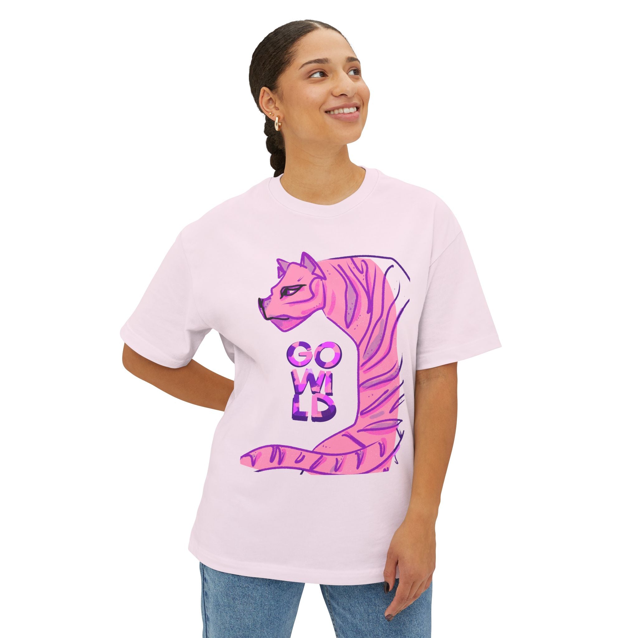 Go Wild Tiger Tee – Soft Power in Bold Purple