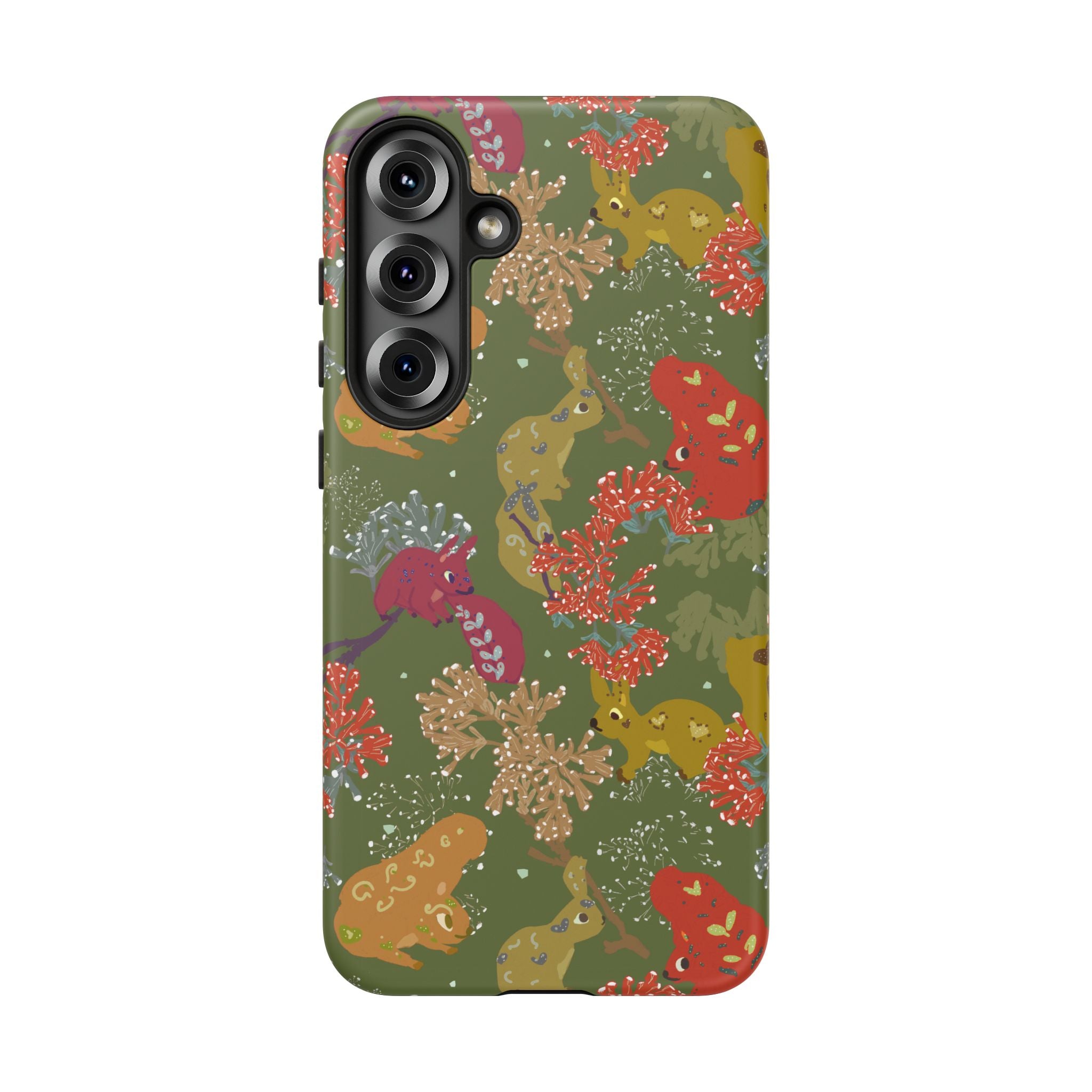 Playful Squirrels Tough Case Olive Green