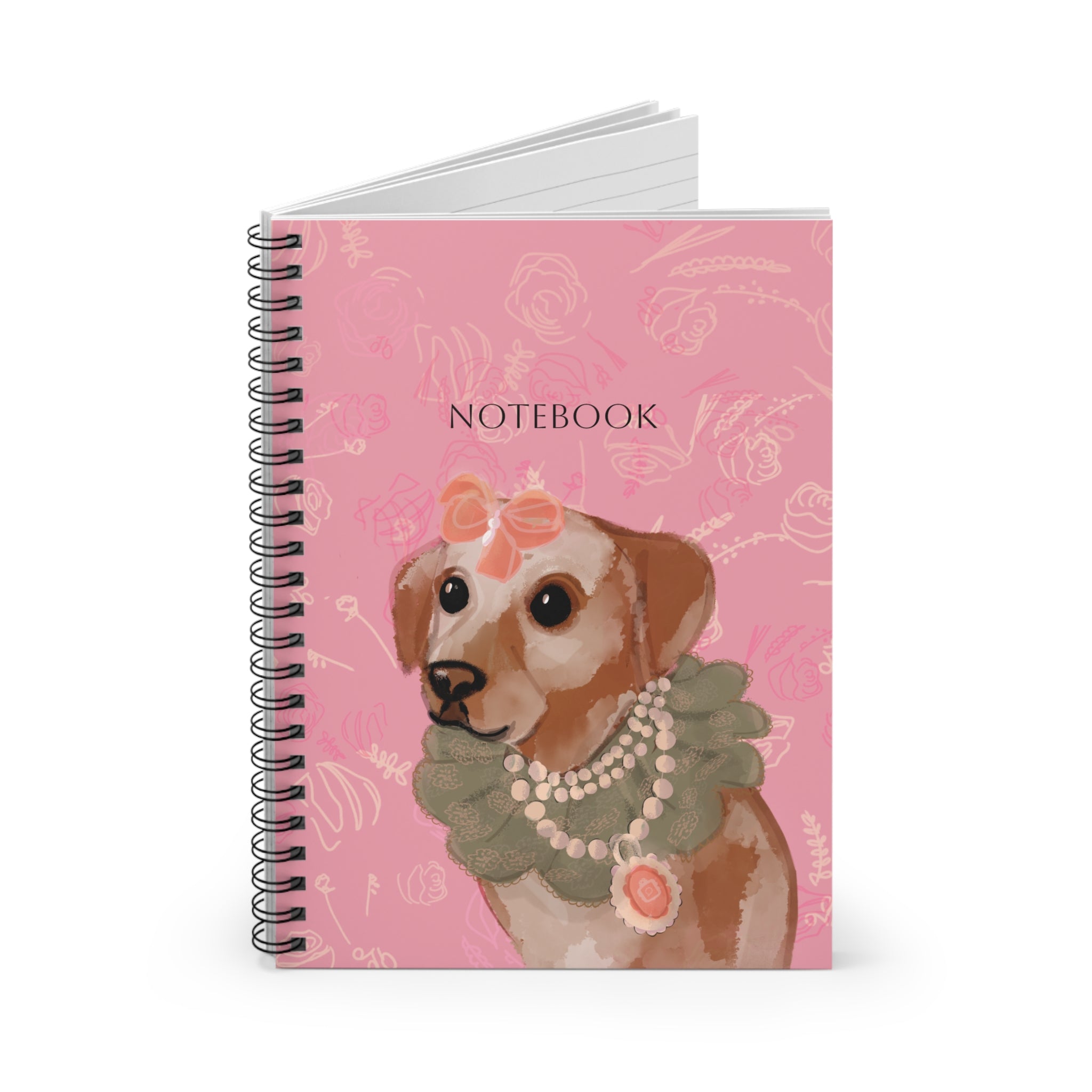 🎀 Grande Dame Dog - Dog Spiral-Notebook
