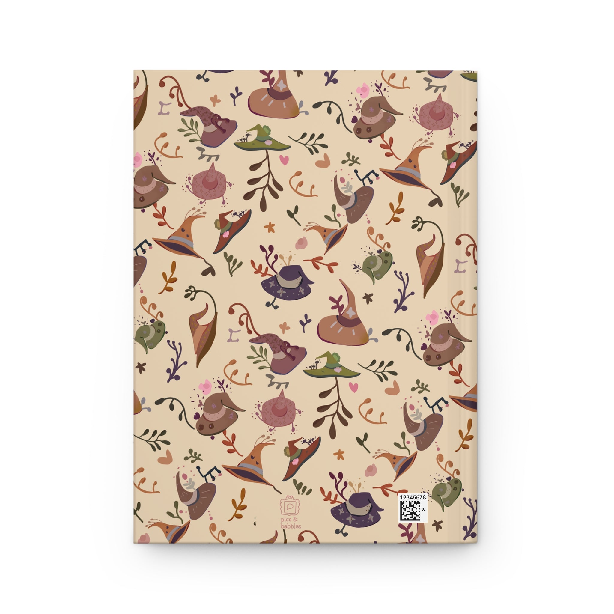 🌙 Witch Hat Whimsy Hardcover Journal – Beige Witchy Notebook, 150 Pages