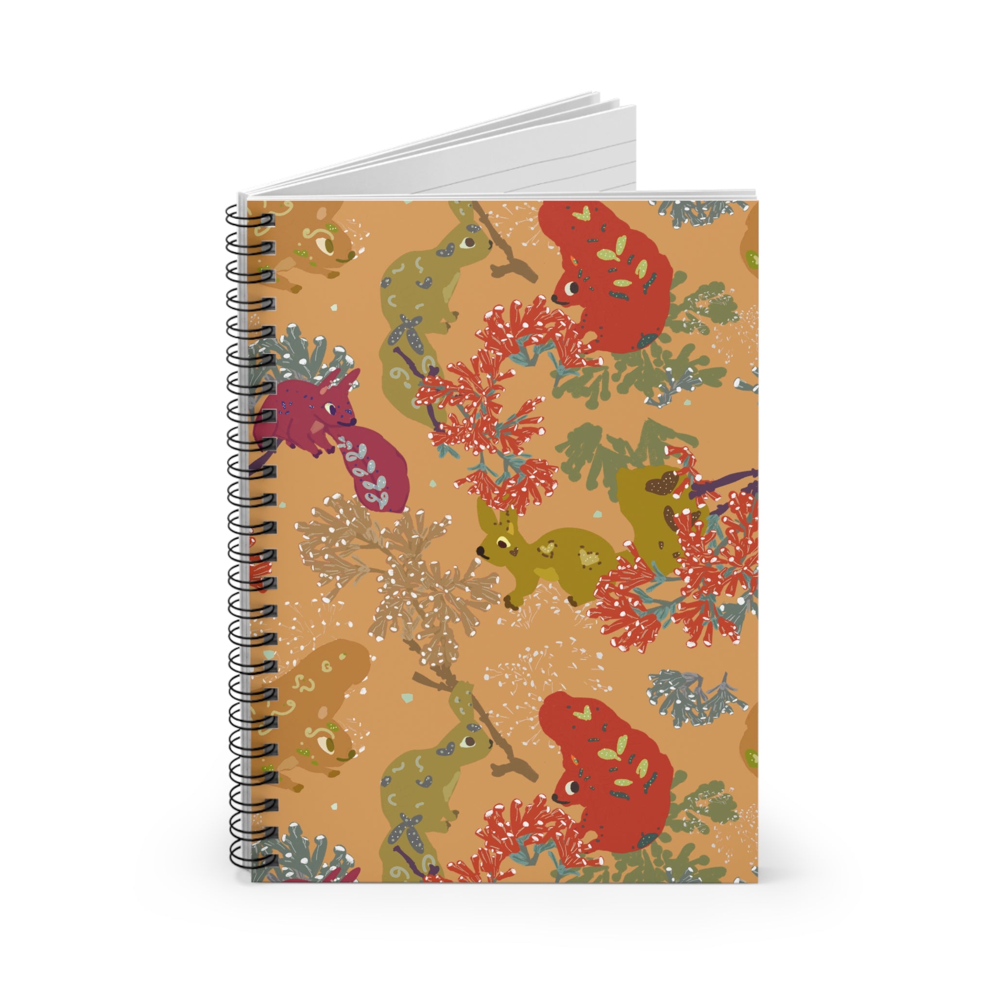 🐿️ Squirrel Spiral Notebook – Autumn Ochre