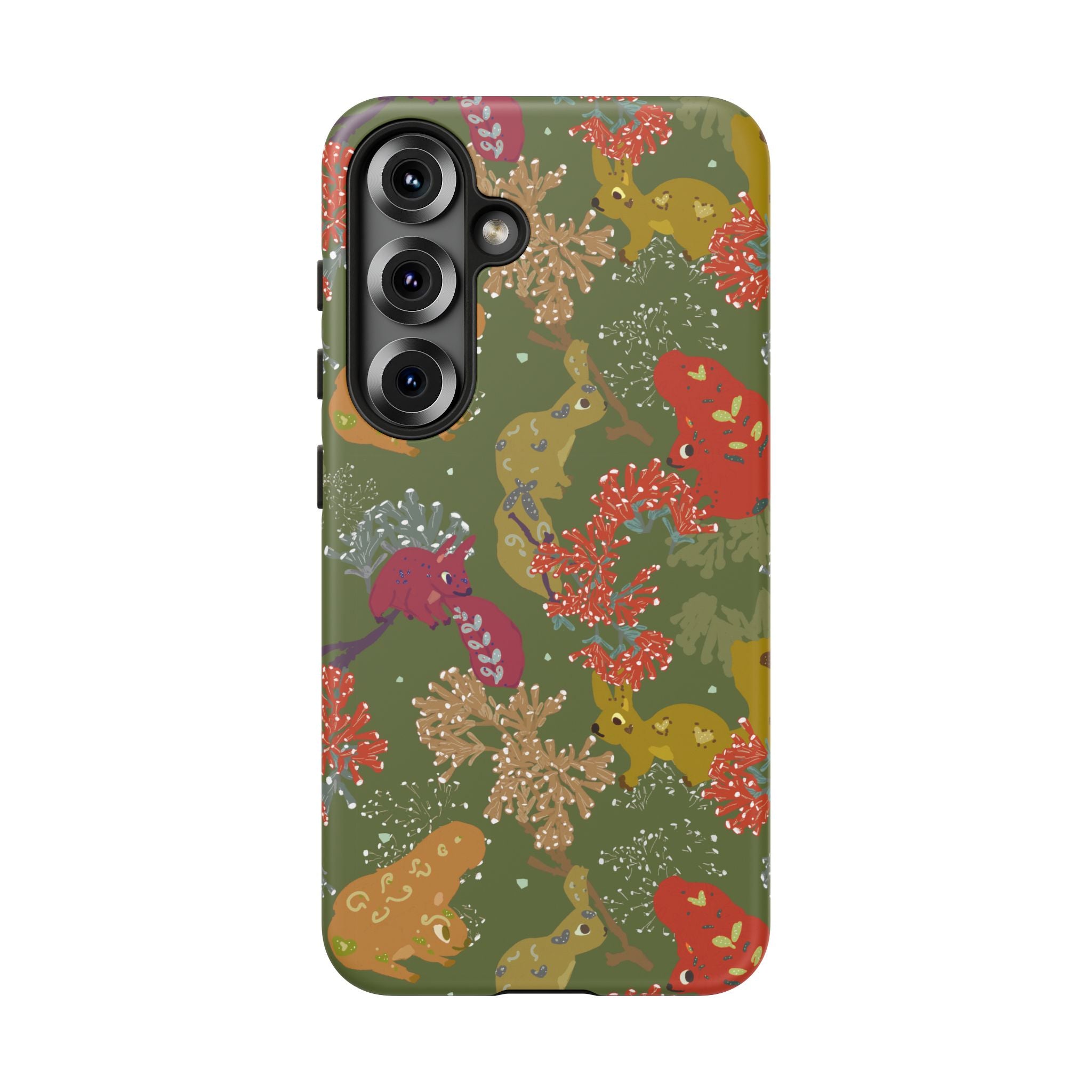 Playful Squirrels Tough Case Olive Green