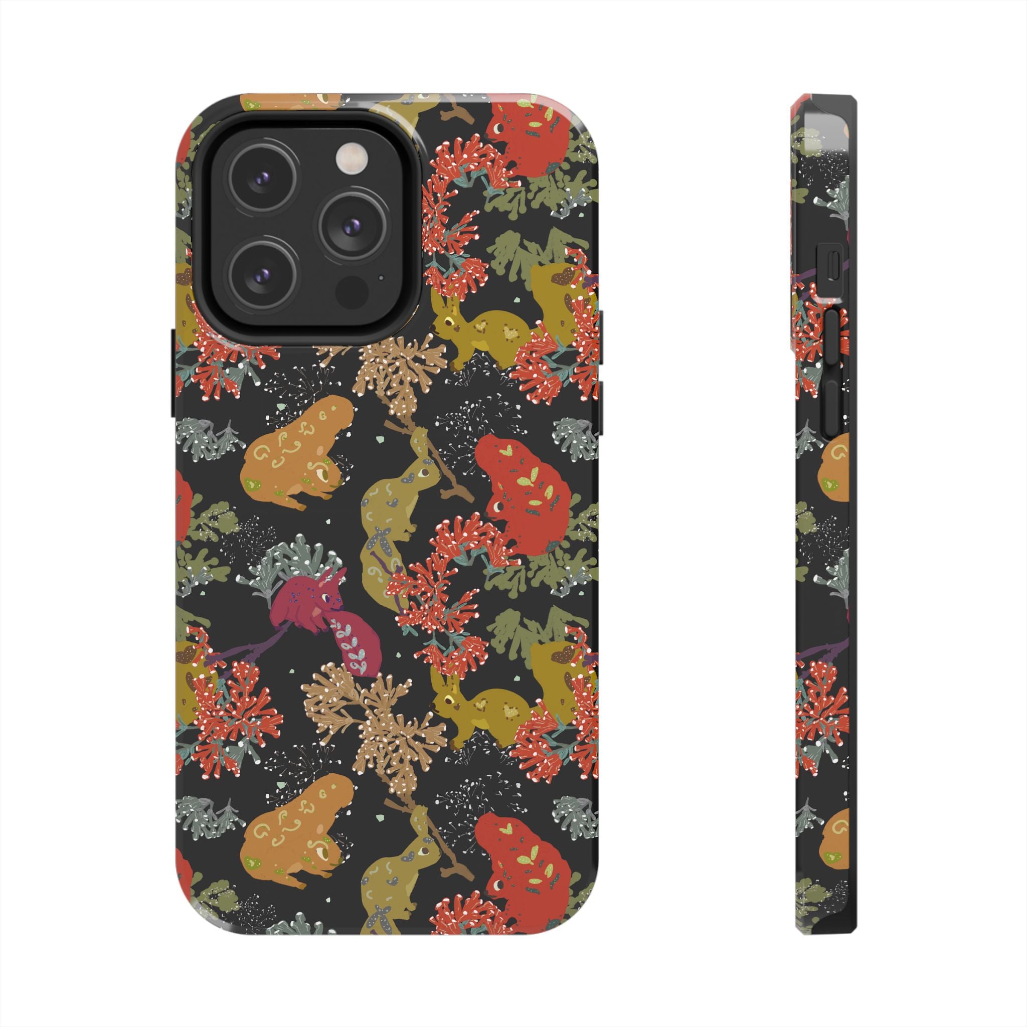 Playful Squirrels Tough Phone Case Black