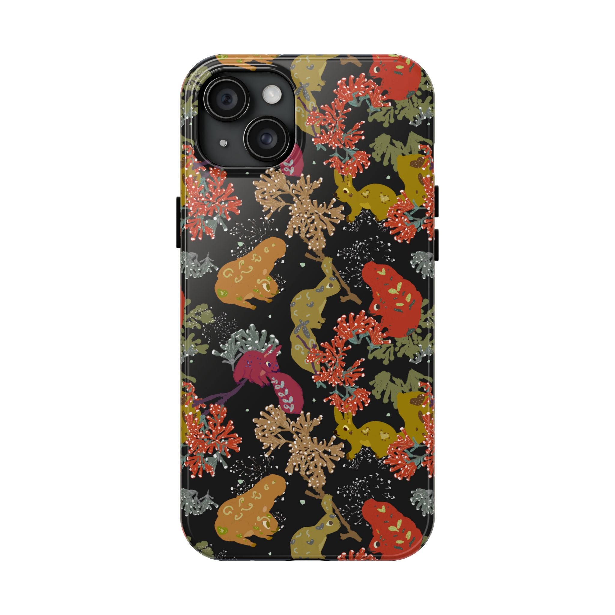 Playful Squirrels Tough Phone Case Black