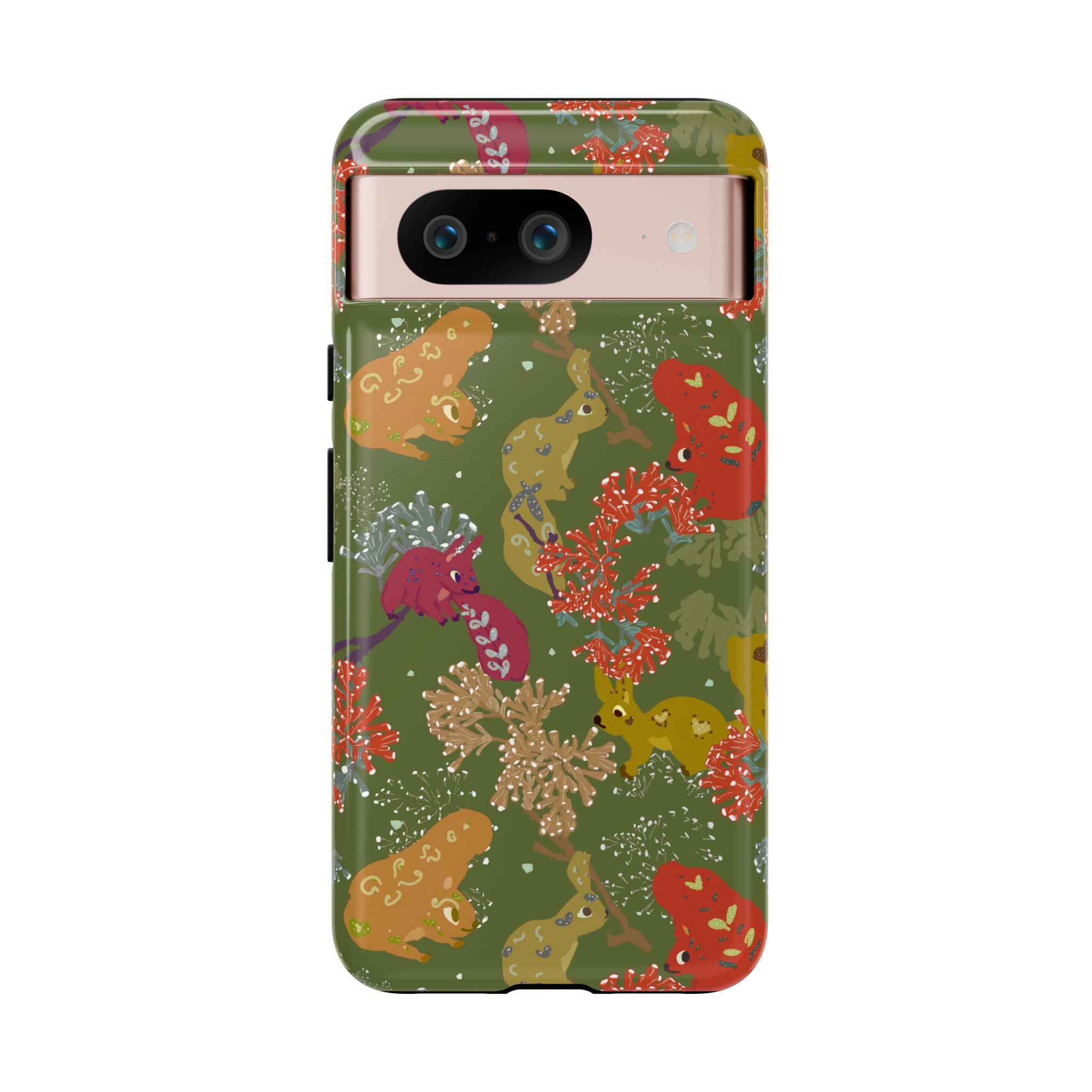 Playful Squirrels Tough Case Olive Green