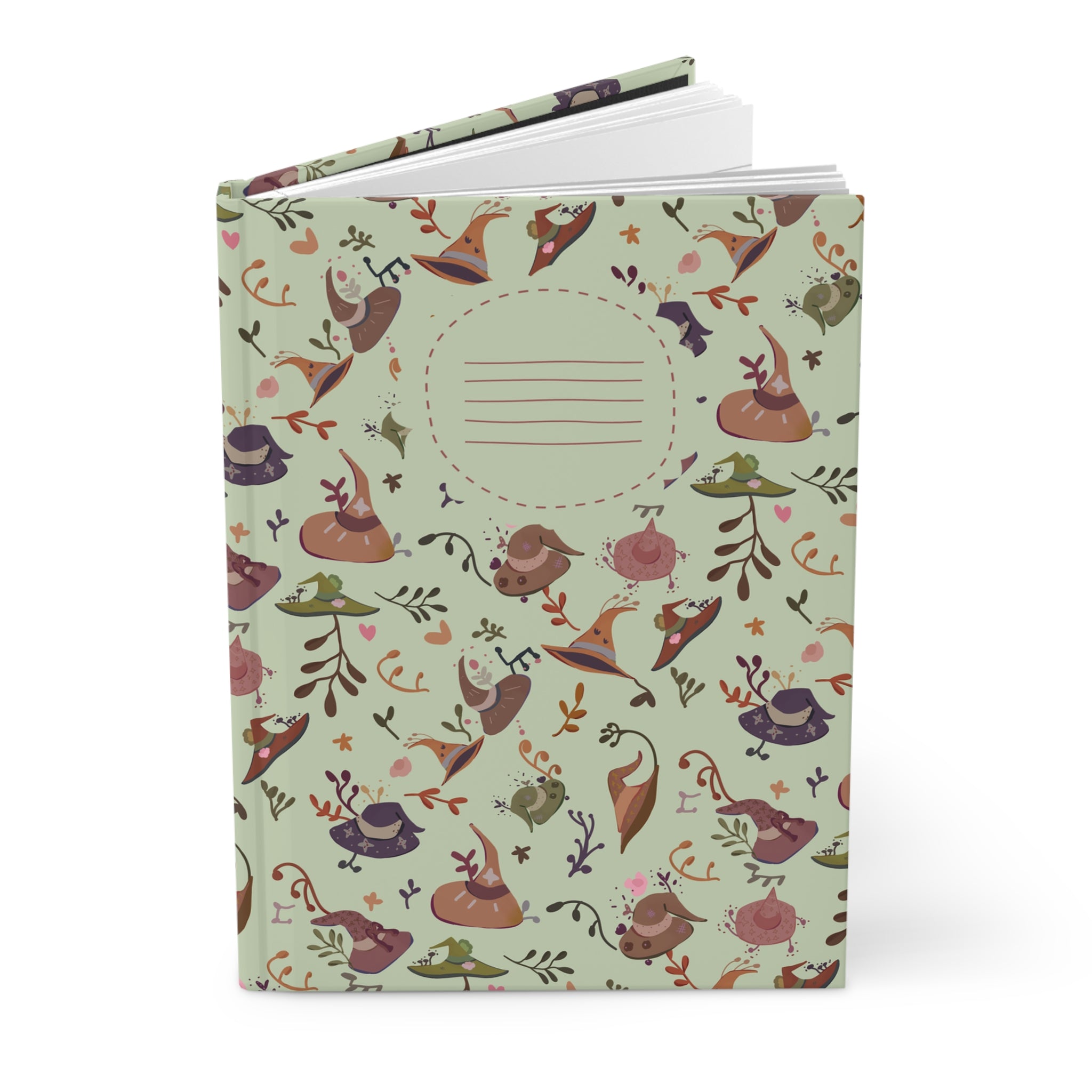 🌙 Witch Hat Whimsy Hardcover Journal – Mint Witchy Notebook, 150 Pages