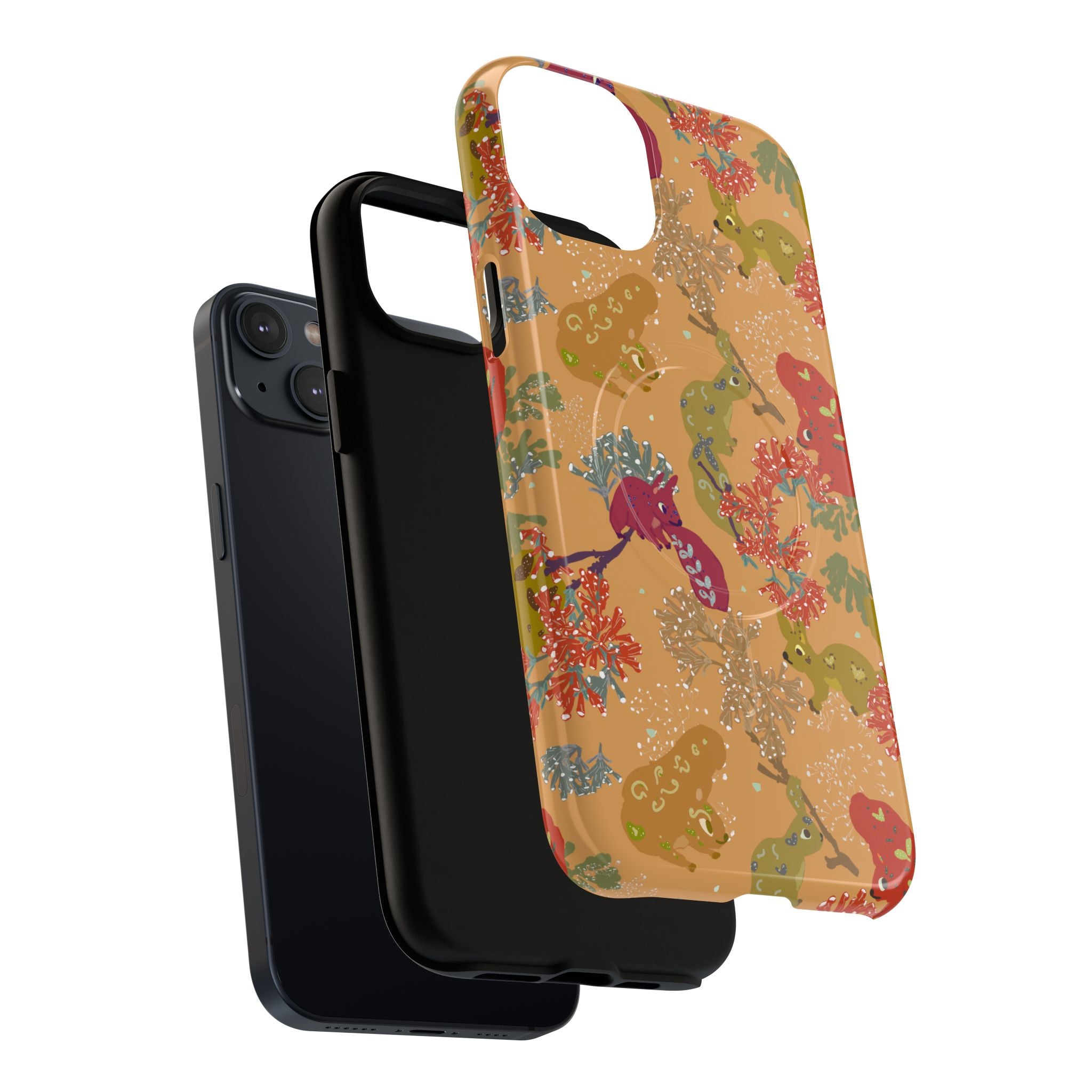 Playful Squirrels Tough Magnetic iPhone Case Apricot